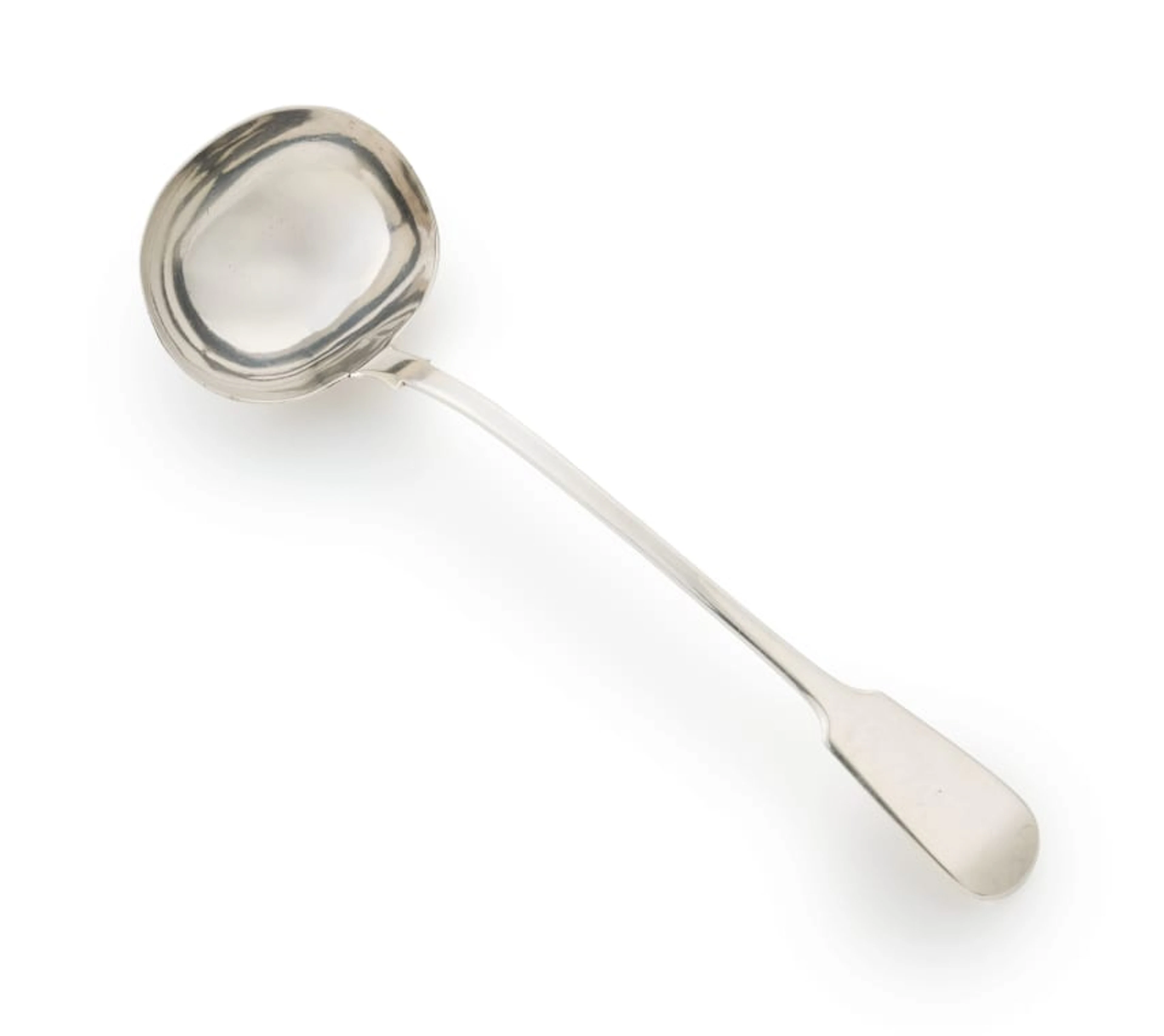 A Victorian silver 'Fiddle' pattern soup ladle, William Theobalds, London, 1837