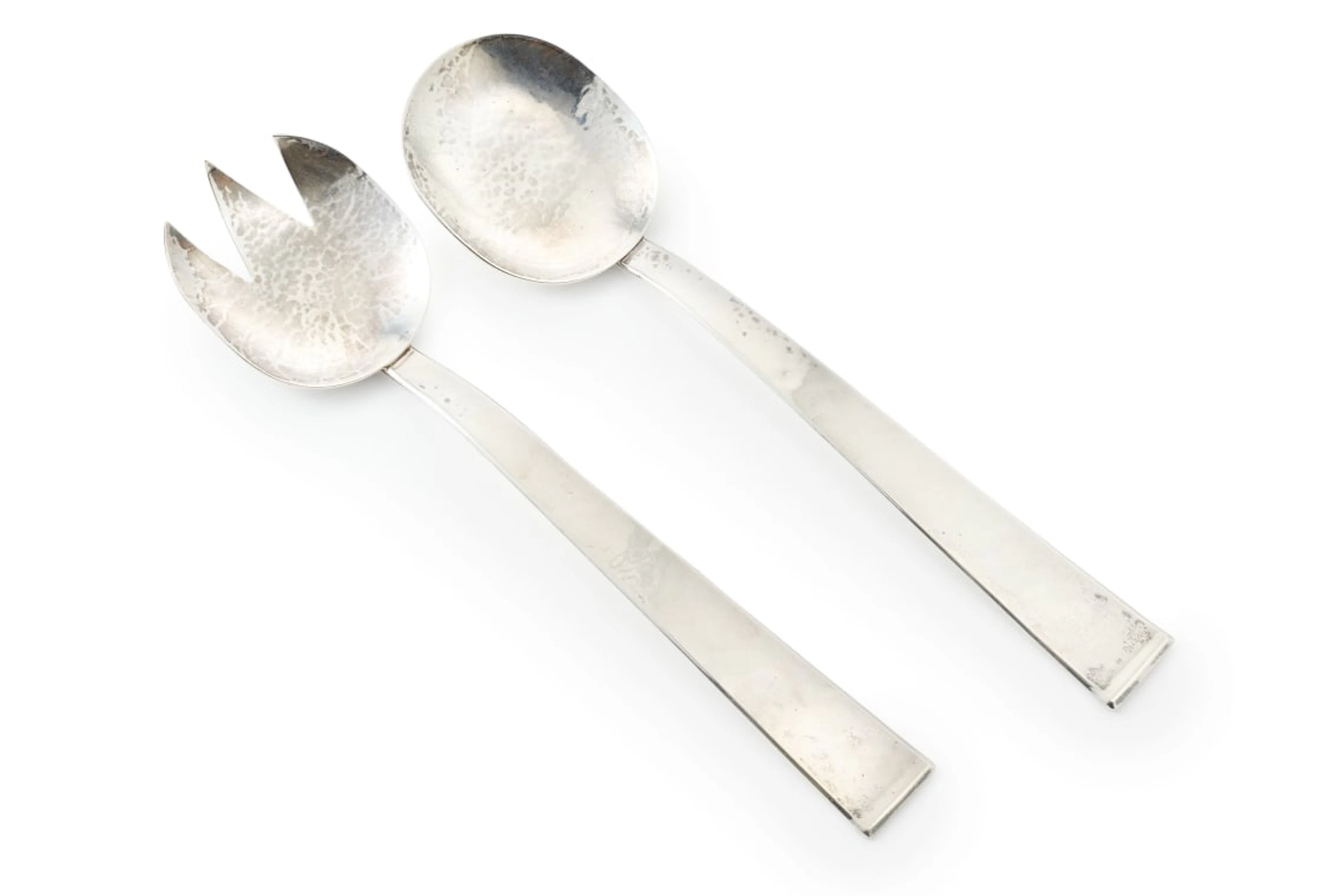 A pair of silver Kurt Jobst salad tongs, South Africa, c.1950-1960