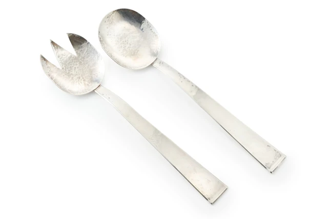 A pair of silver Kurt Jobst salad tongs, South Africa, c.1950-1960