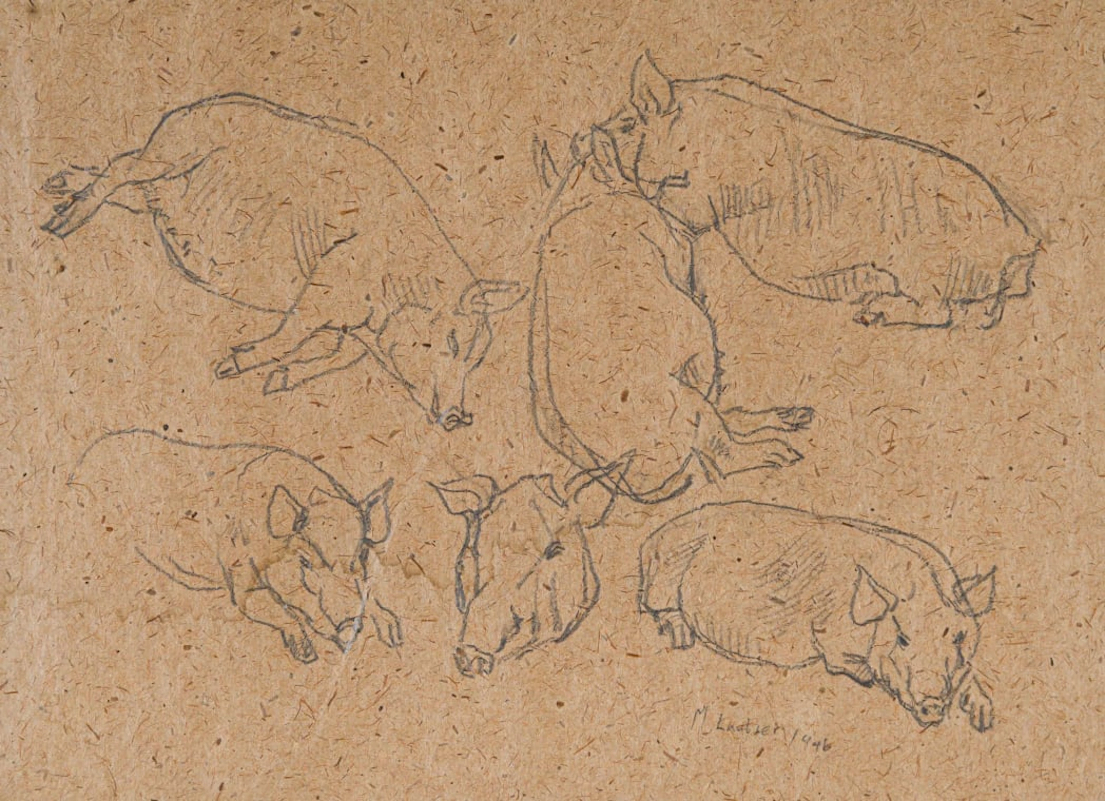 Maggie Laubser; Study of Pigs