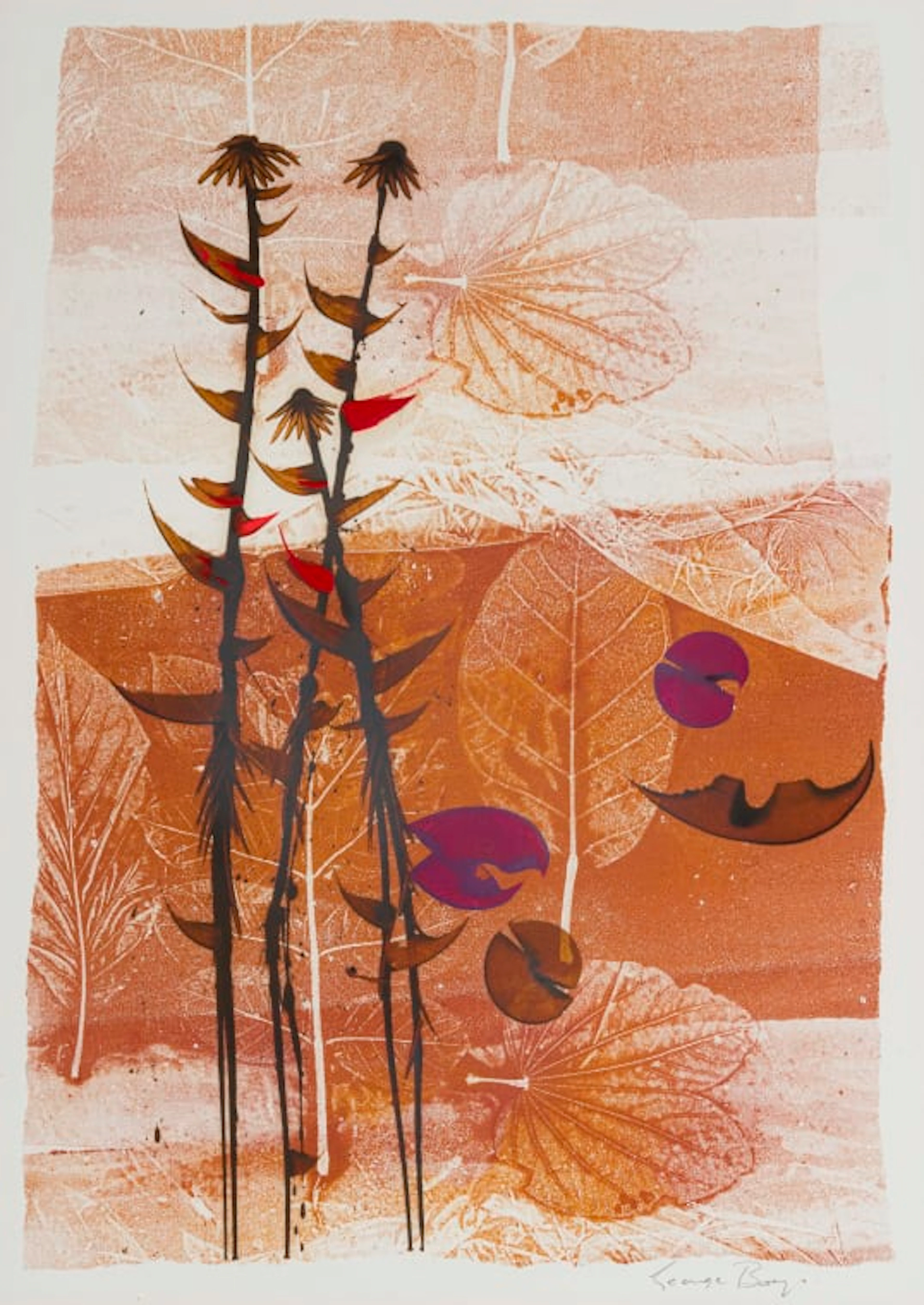 George Boys; Composition with Flowers and Leaves