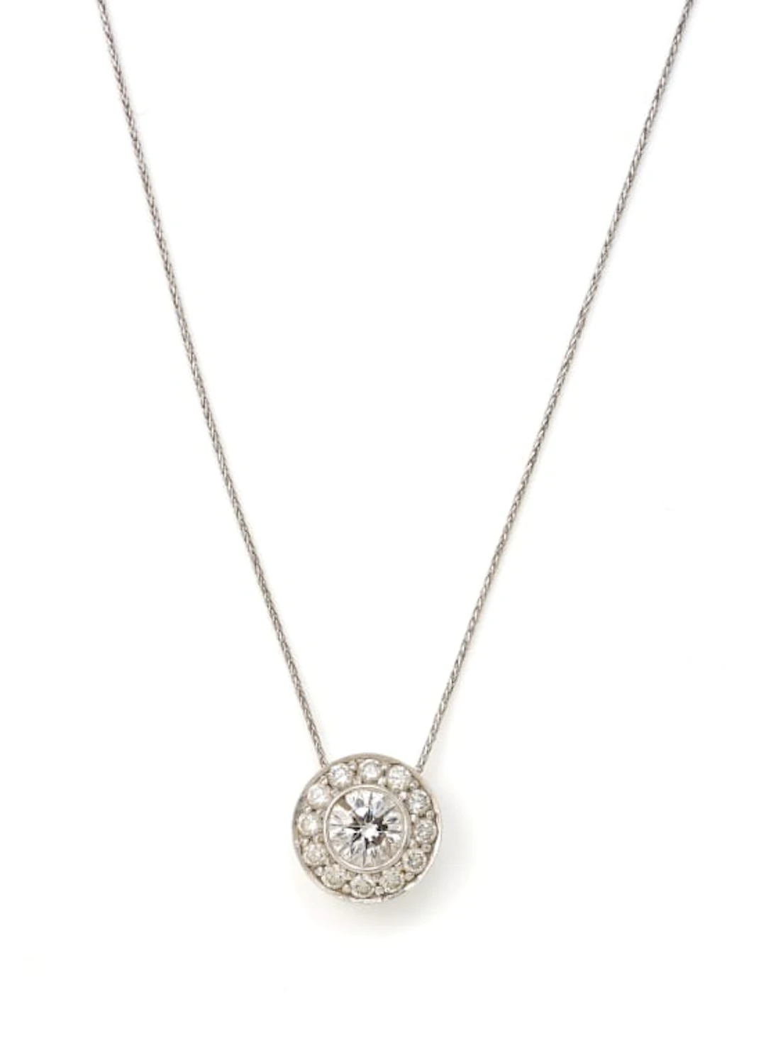 Diamond halo pendant