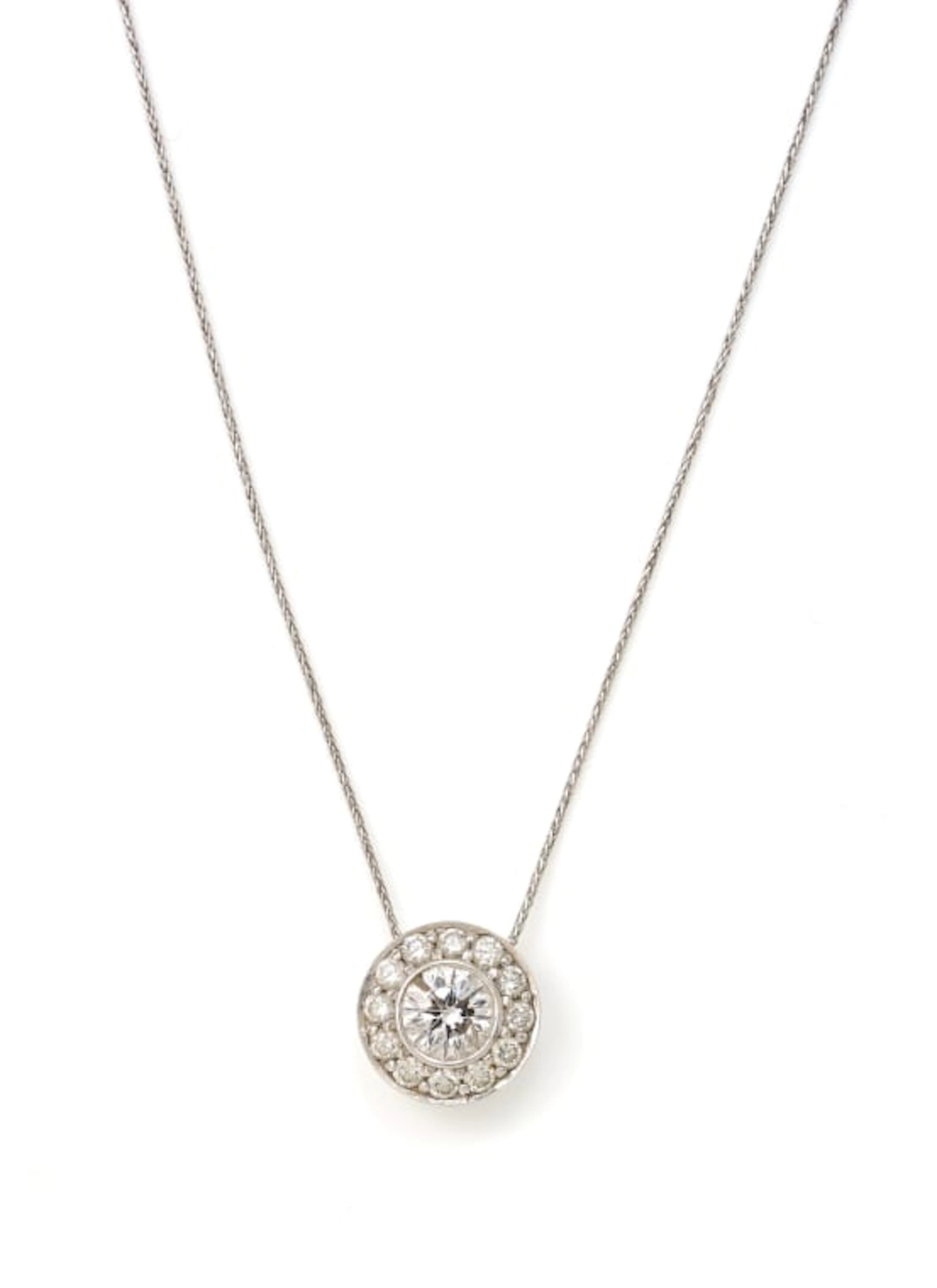 Diamond halo pendant