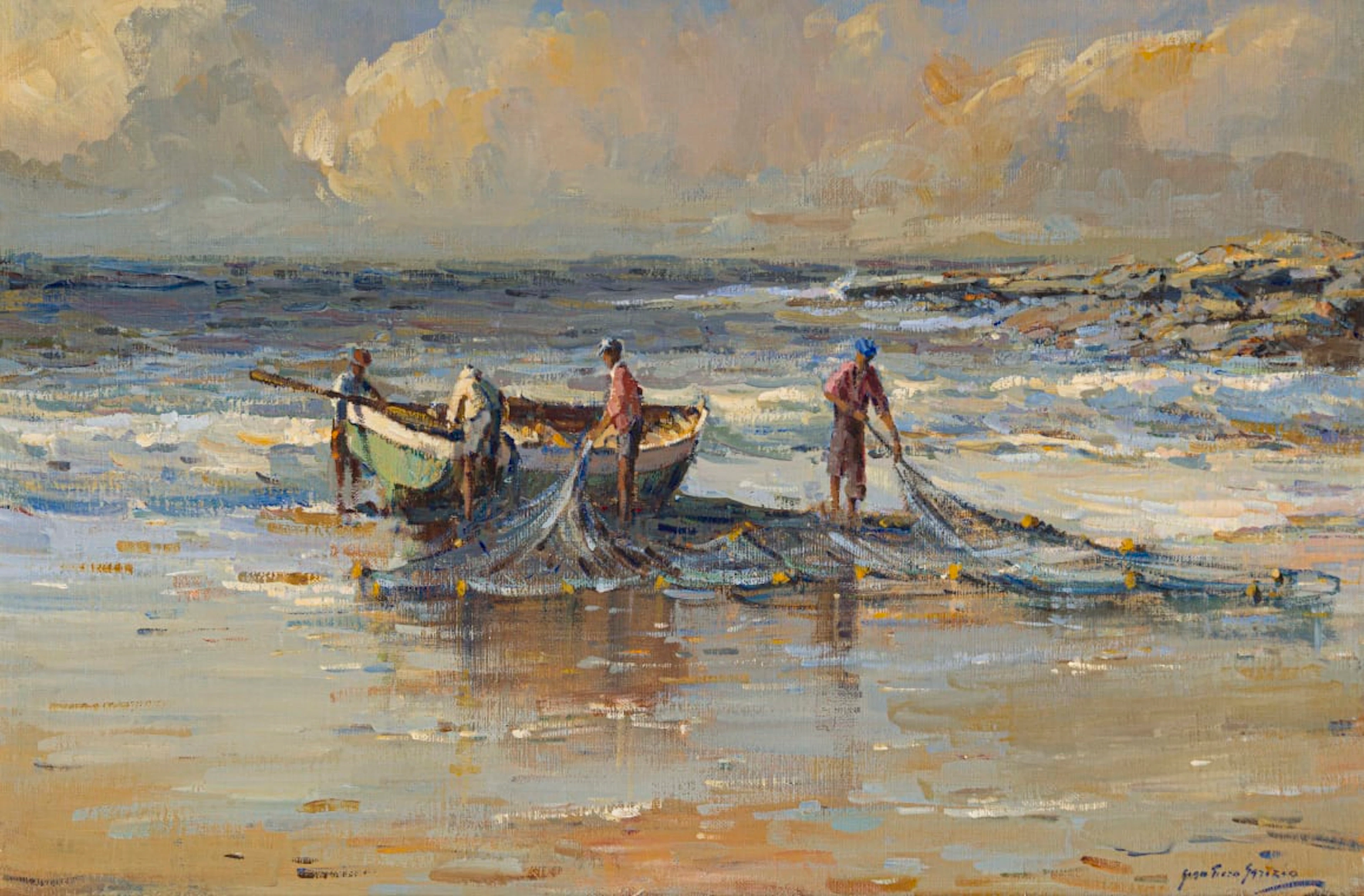 Gian-Piero Garizio; Figures, Boats and Fishing Nets