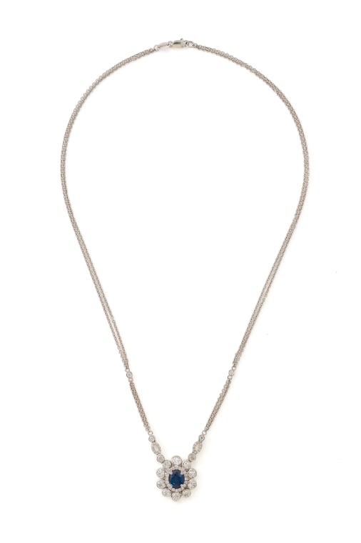 Sapphire and diamond necklace