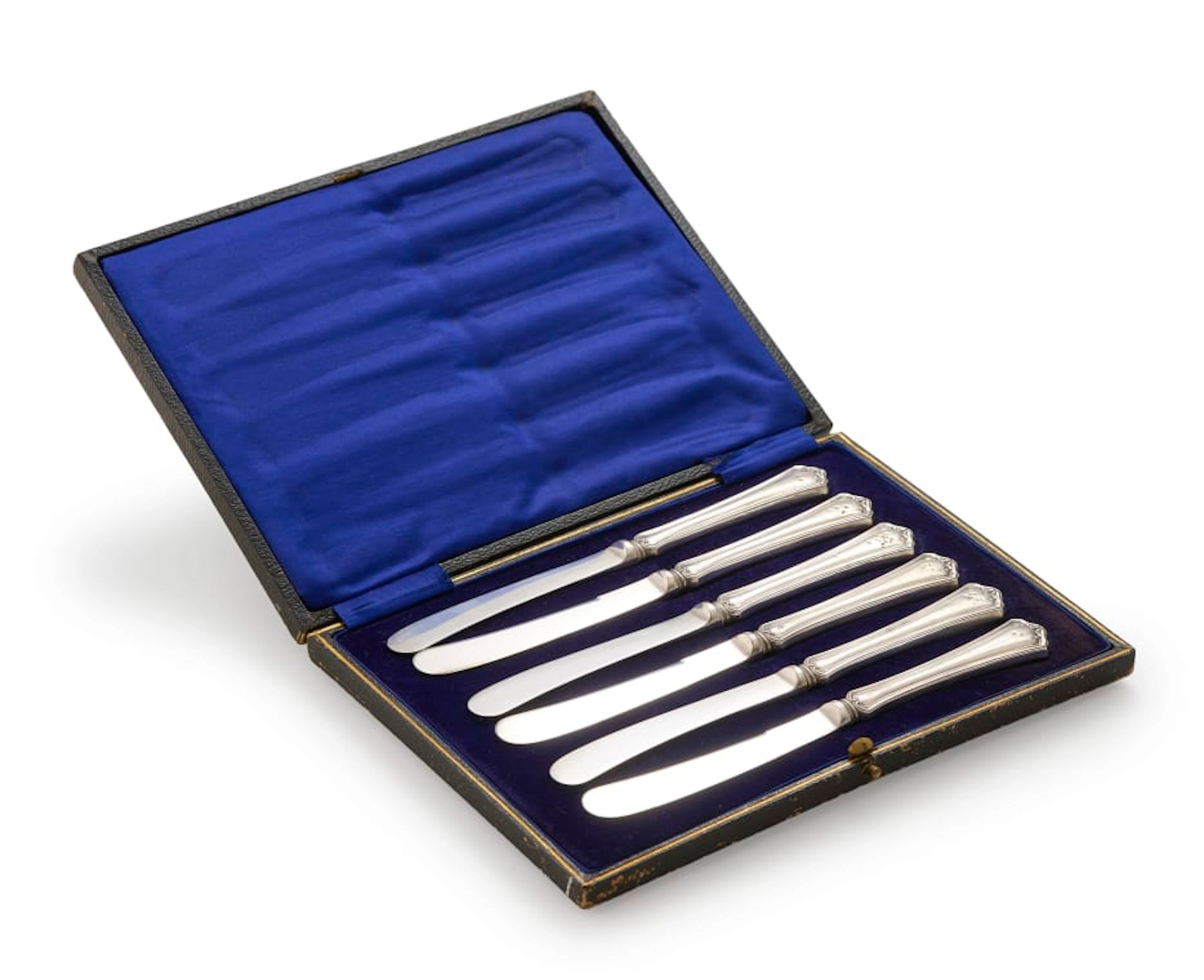 A set of six Edward VII silver butter knives, John Biggin, Sheffield, 1904