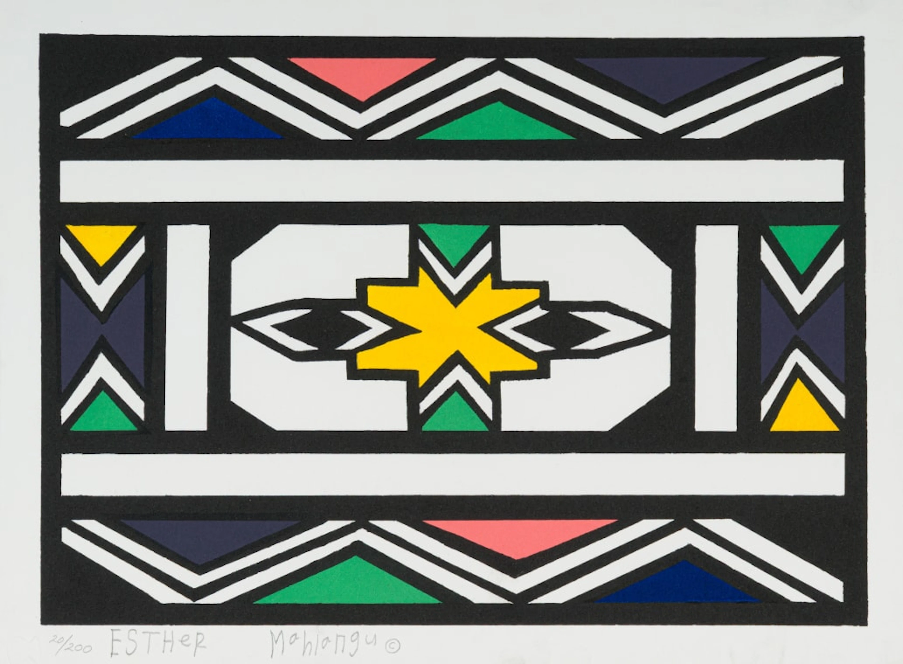 Esther Mahlangu; Untitled (Ndebele Pattern)