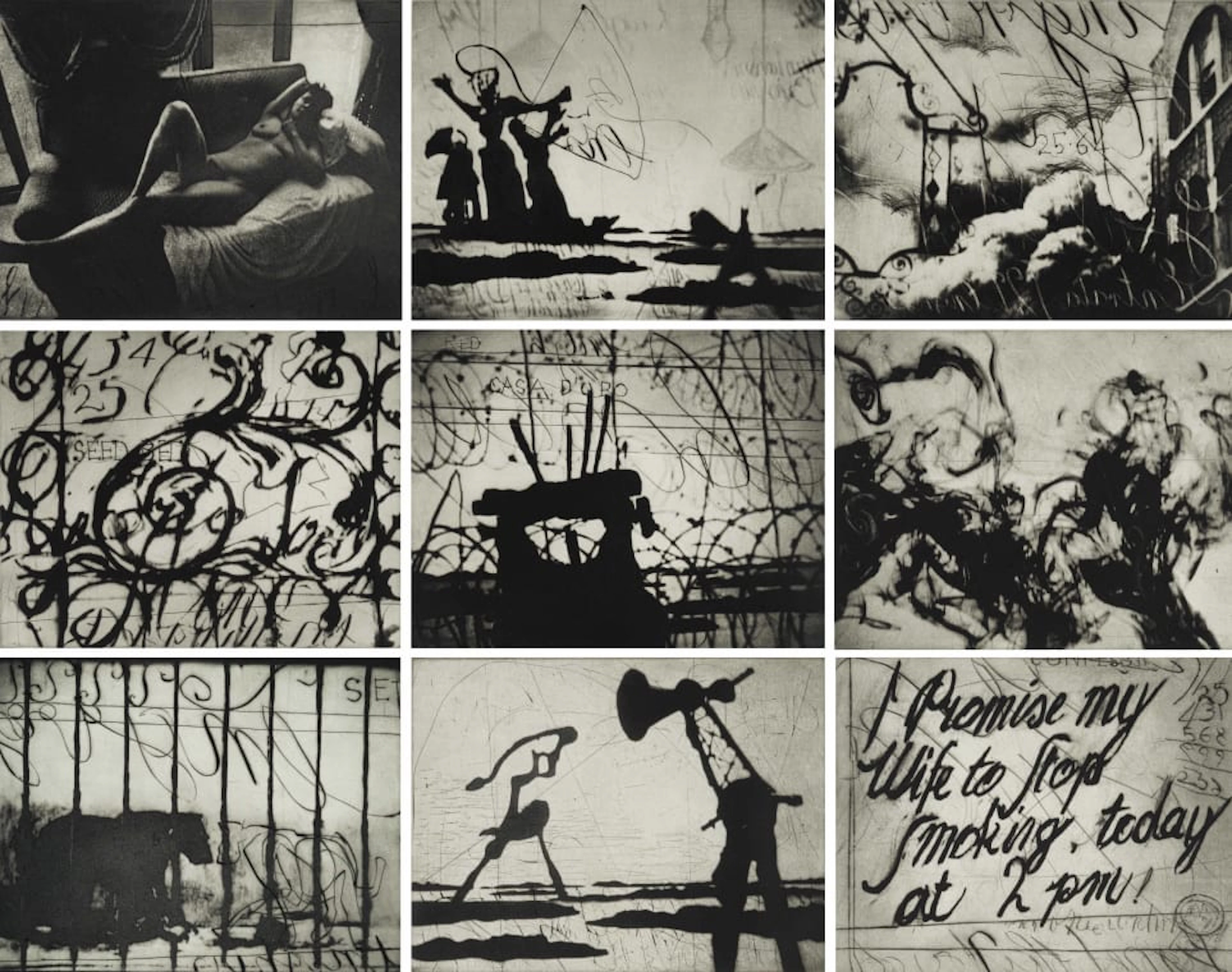 William Kentridge; Zeno Writing, nine