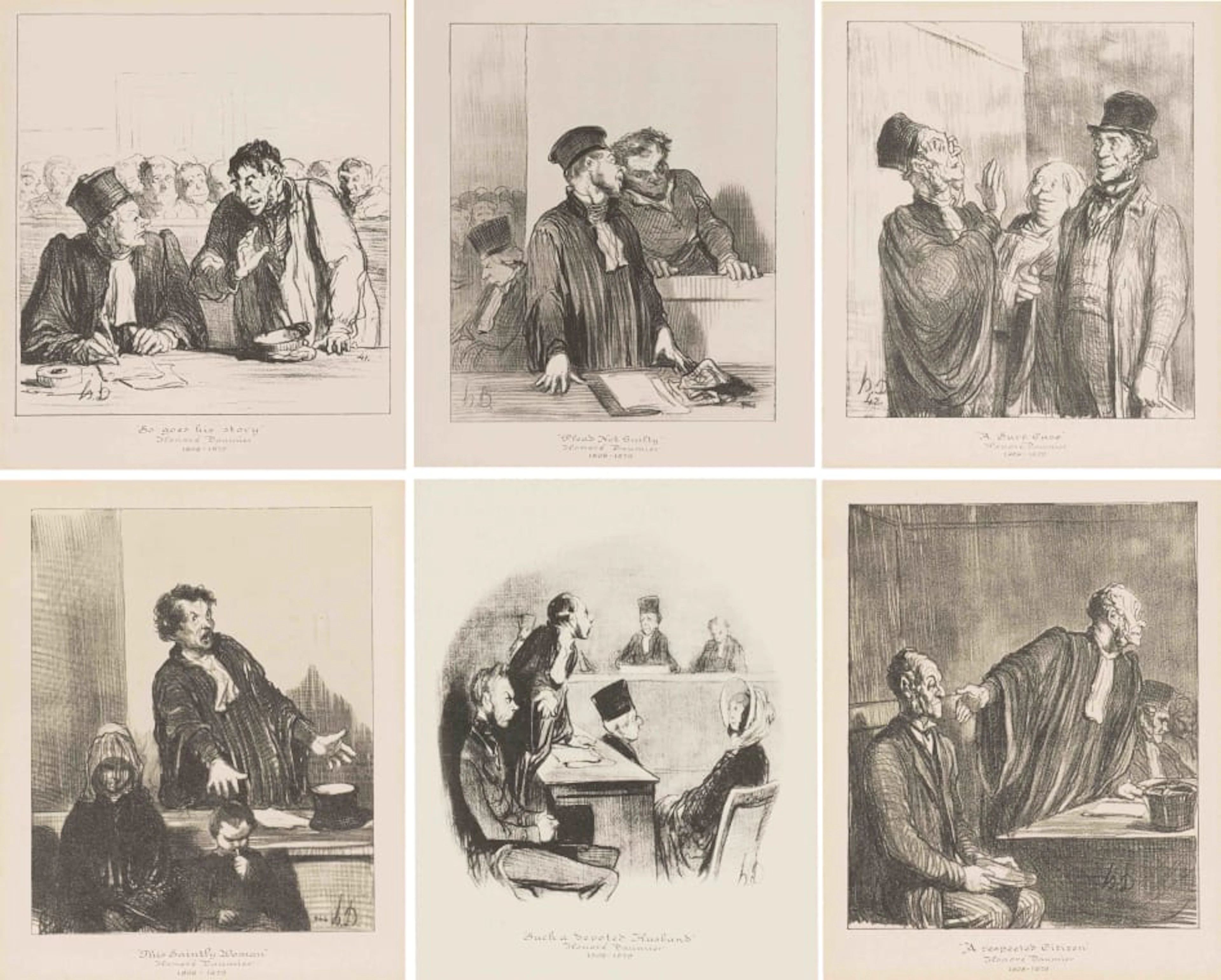 Honore Daumier; So Goes His Story; Plead Not Guilty; A Sure Case;