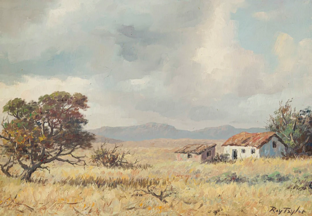 Roy Taylor; Landscape with Cottages