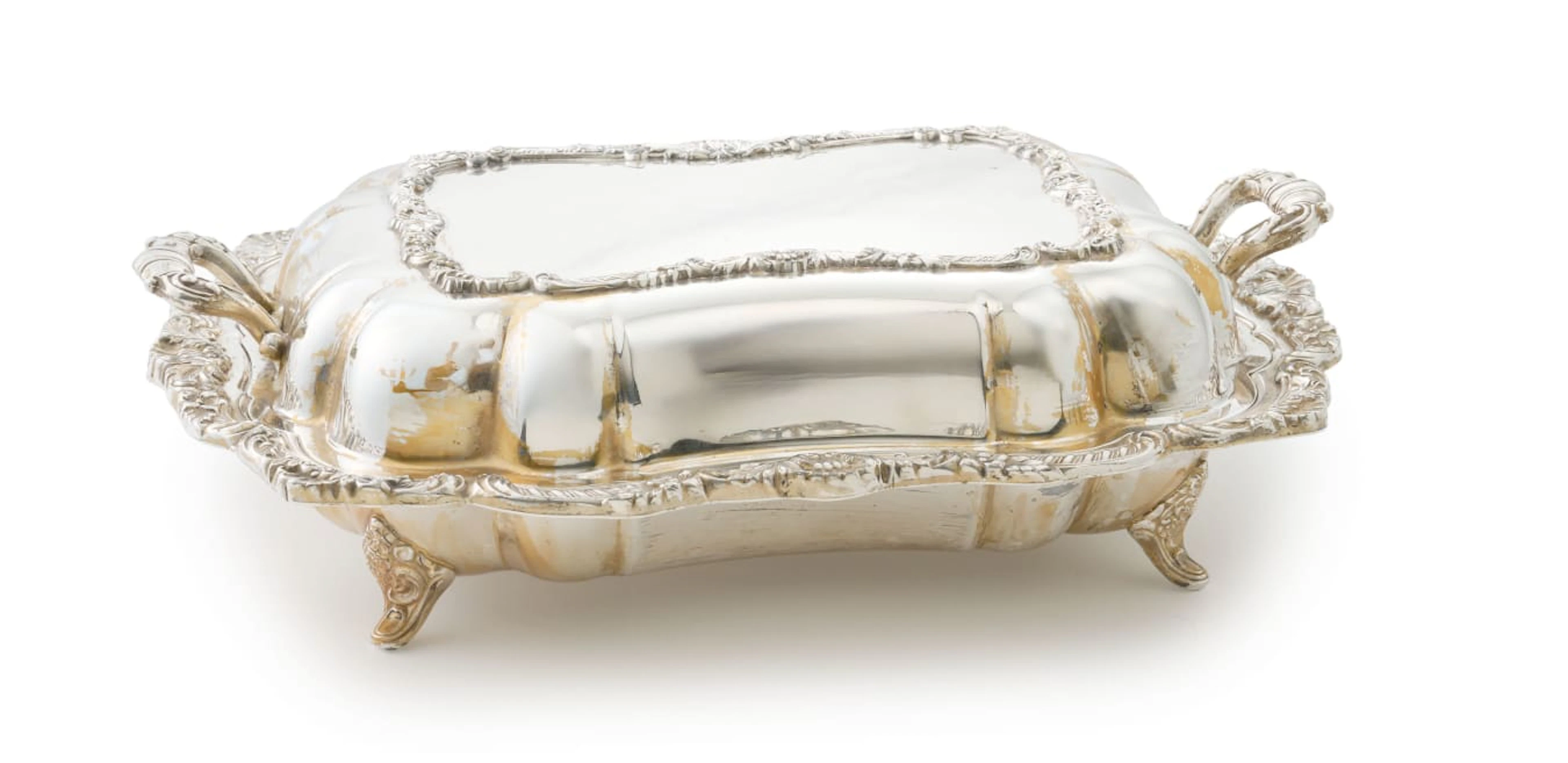 An electroplated entrée dish, 20th century