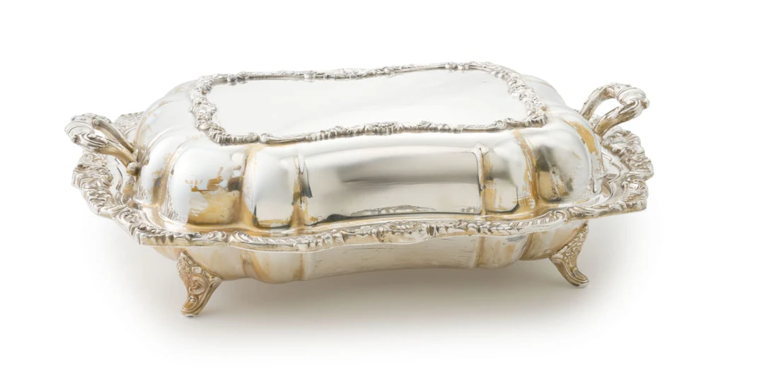 An electroplated entrée dish, 20th century
