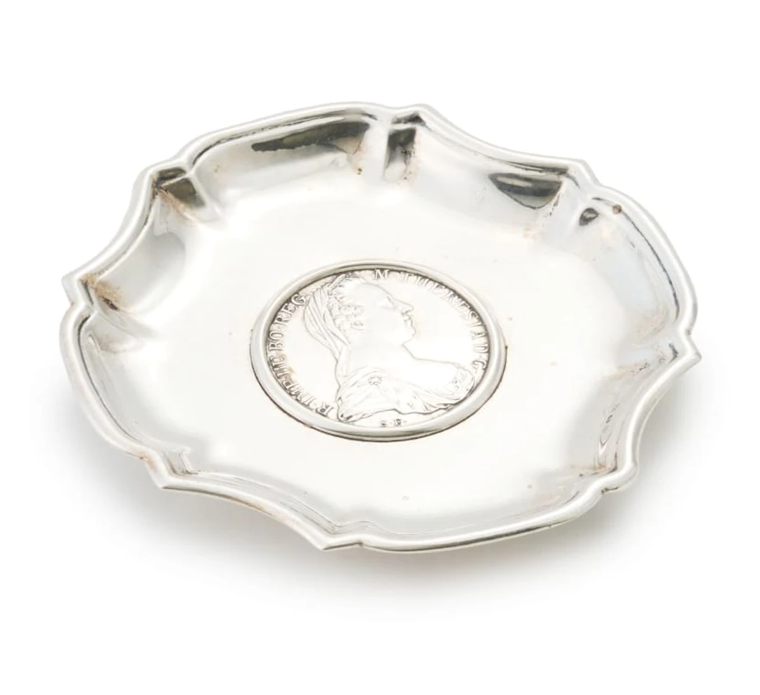 An Austrian silver coin dish, Oscar Julius Dietrich, Vienna, .800