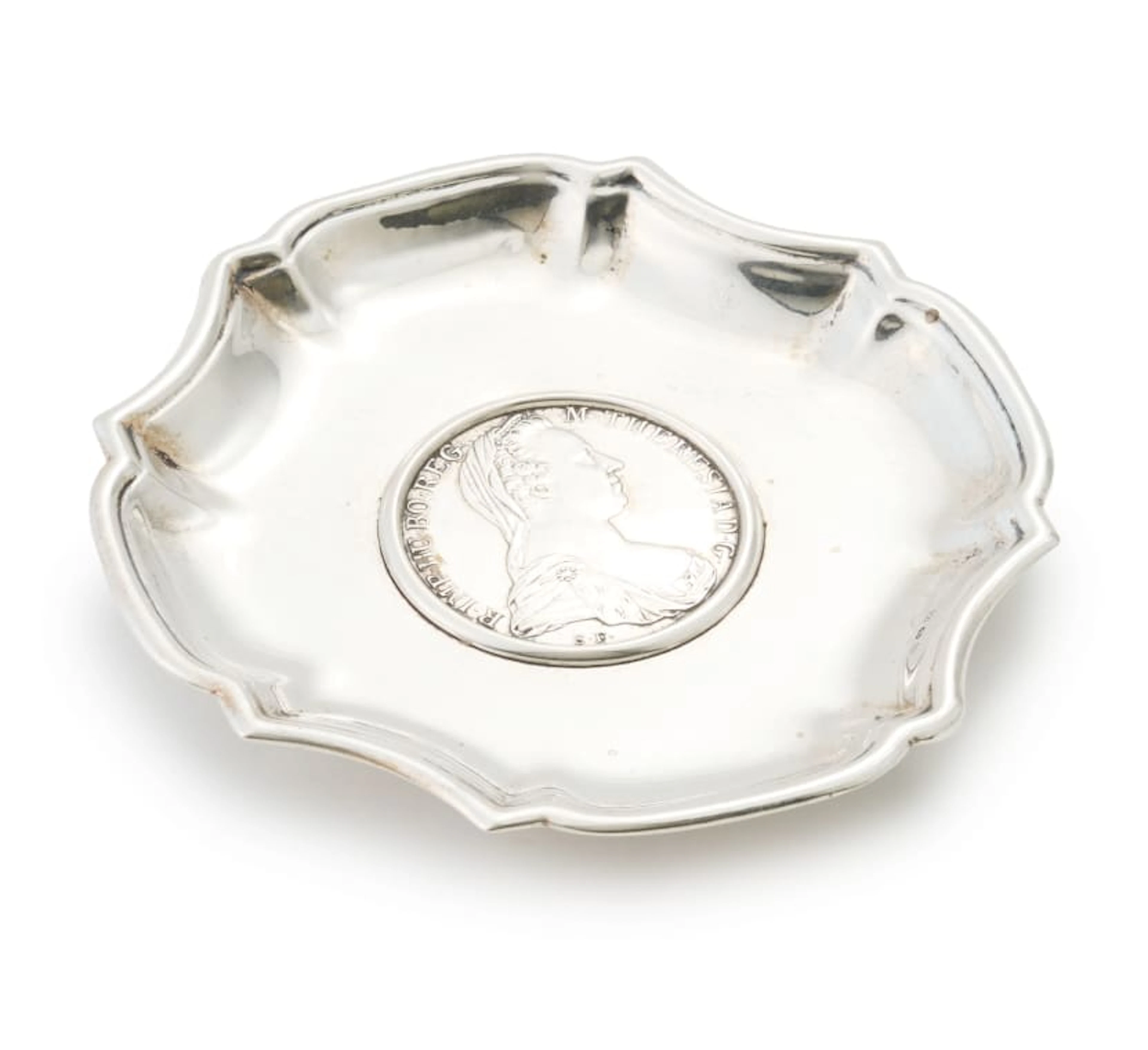 An Austrian silver coin dish, Oscar Julius Dietrich, Vienna, .800
