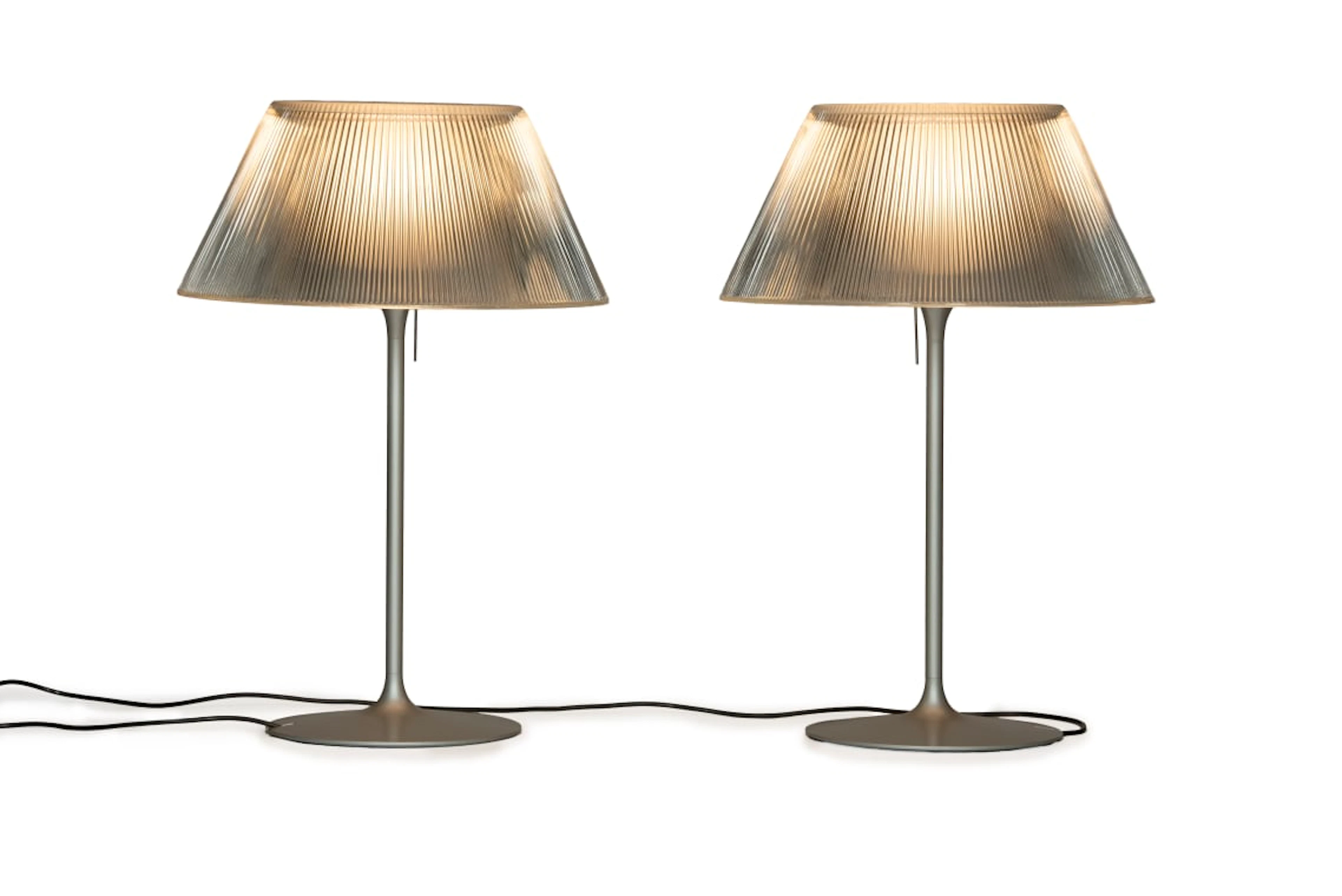 Philippe Starck; Pair of 'Romeo Moon' table lamps for Flos, Italy