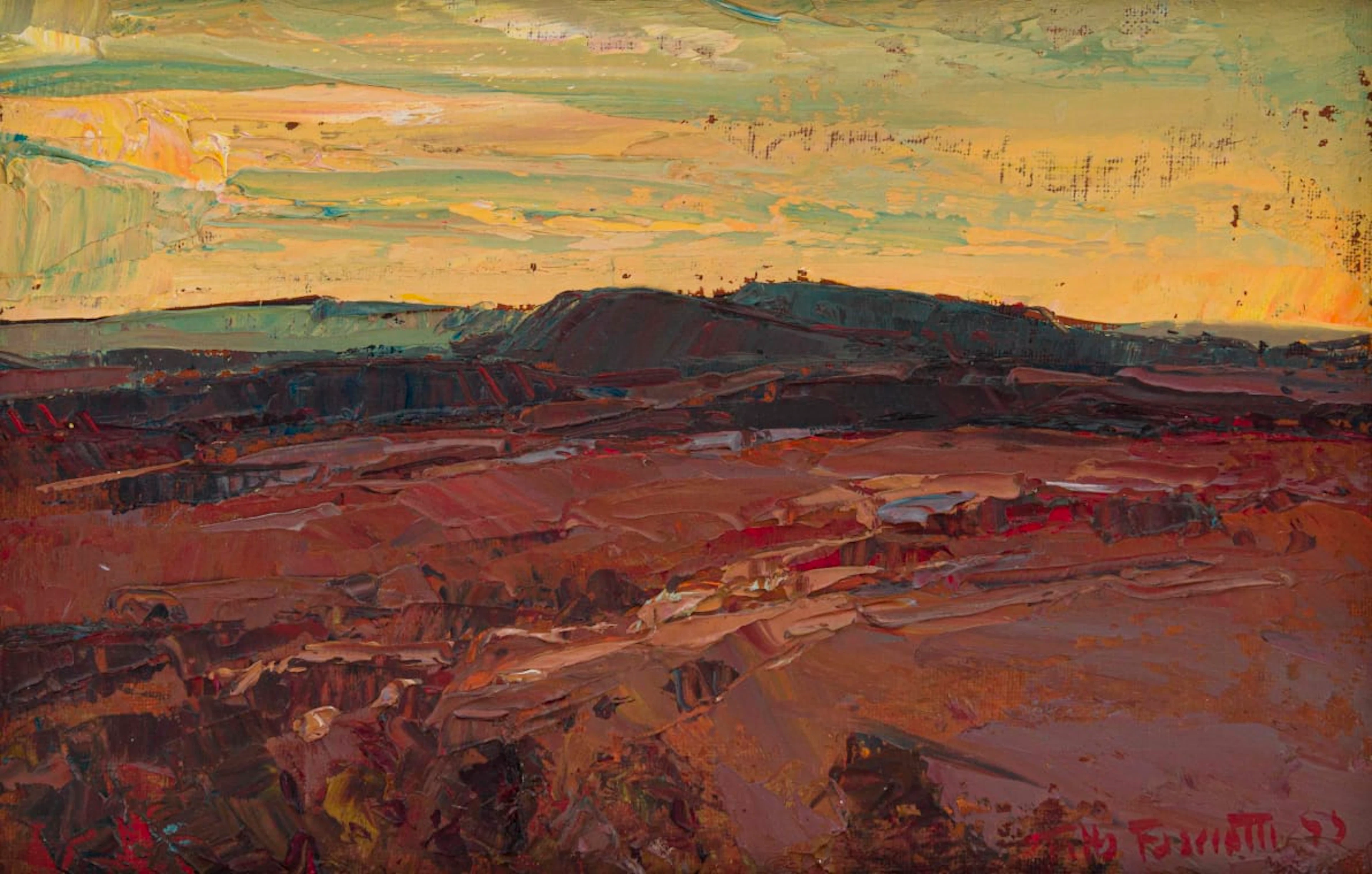 Titta Fasciotti; Abstracted Landscape with Distant Mountains