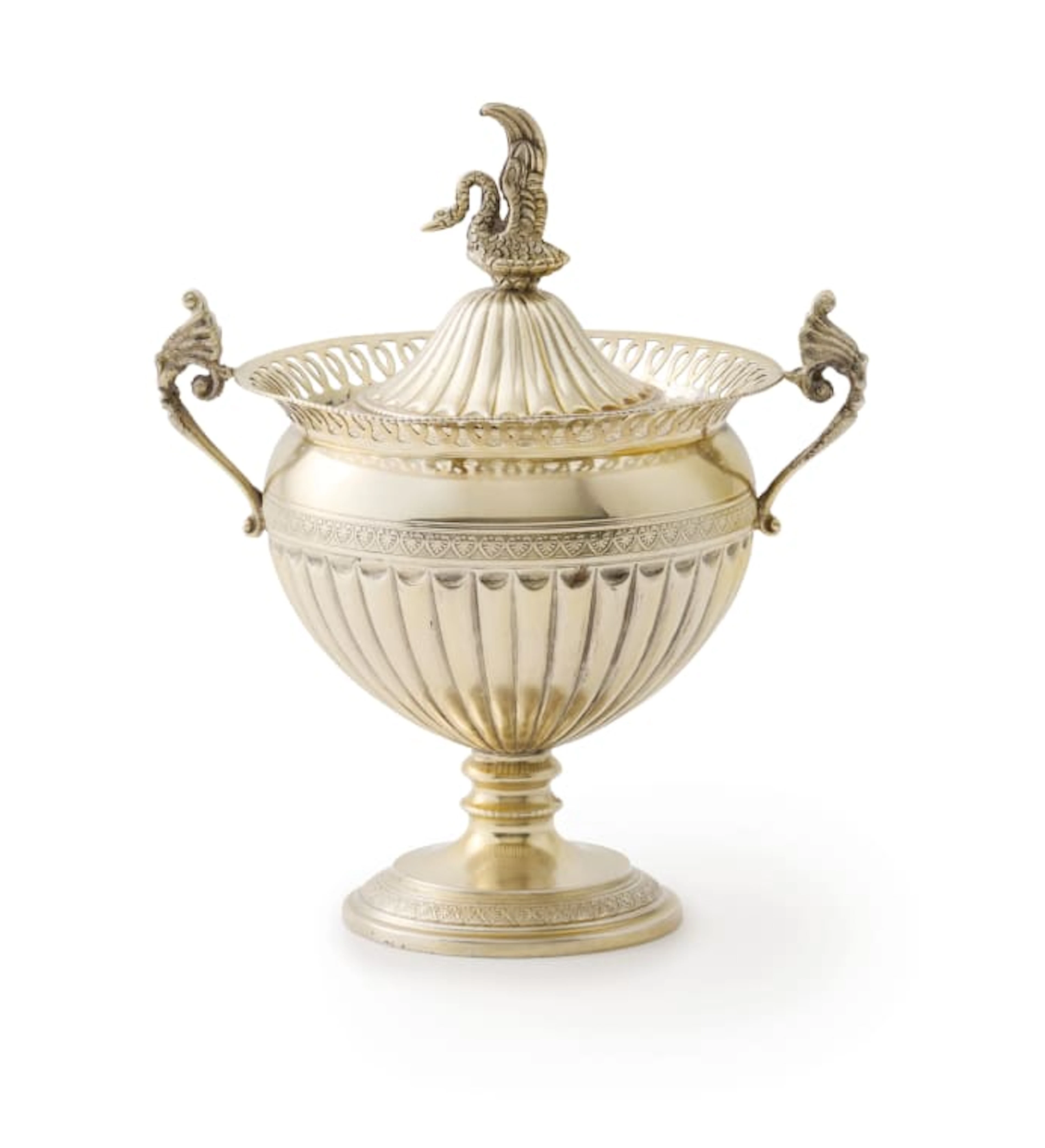 A silver-gilt sugar basin and cover. 800 standard