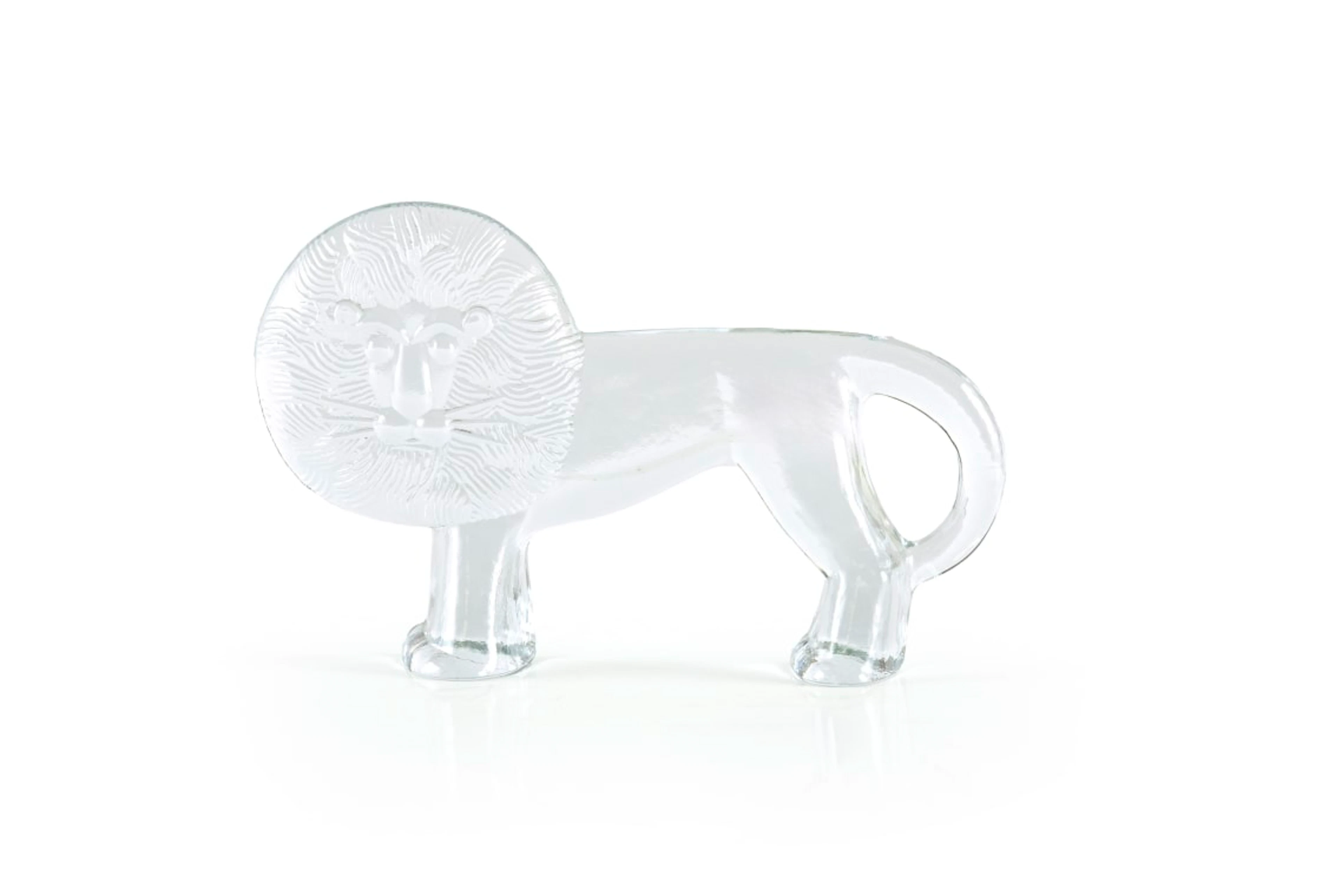 Clear glass 'Lion' sculpture, attributed to Bertil Vallien for Kosta
