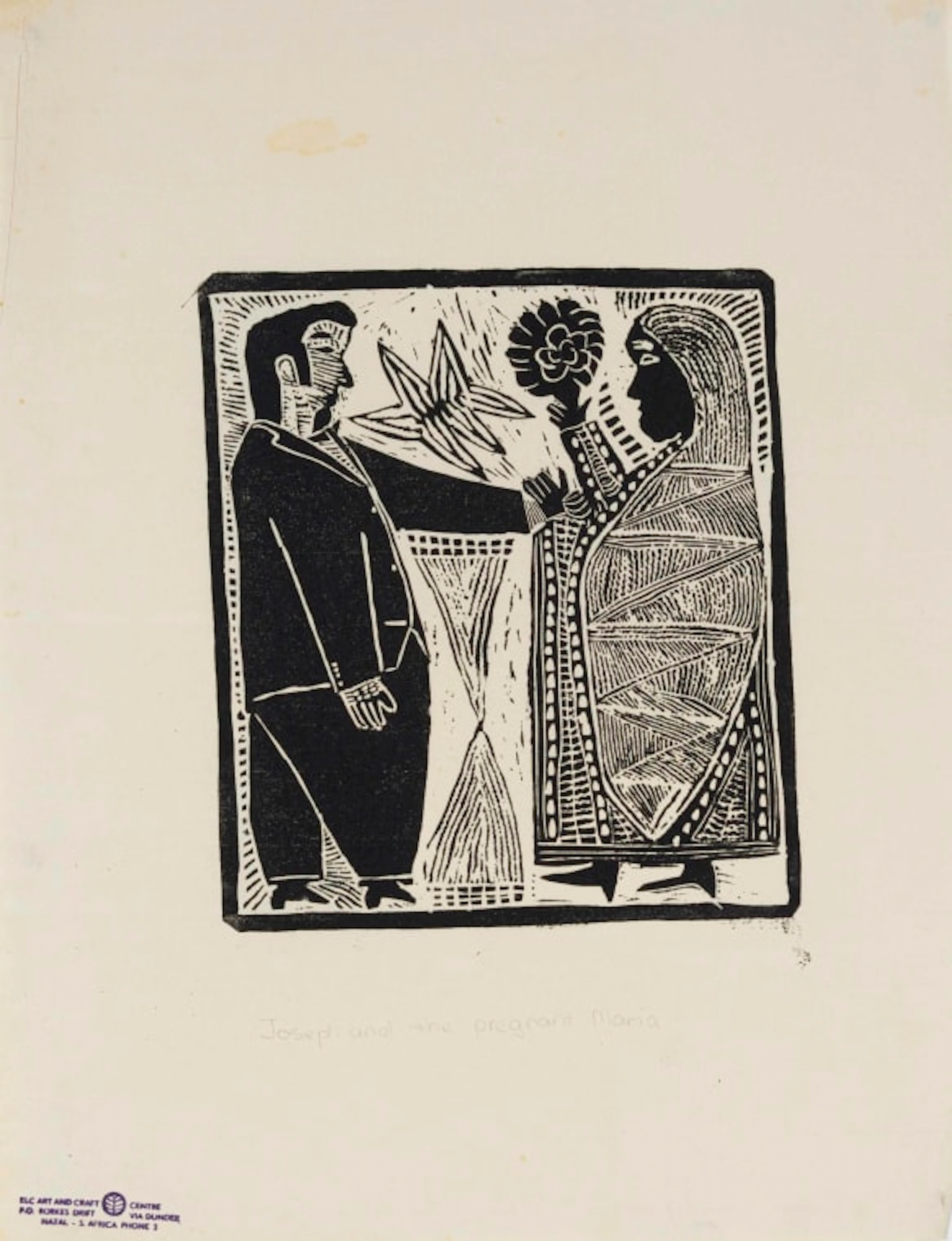 John Muafangejo; Joseph and the Pregnant Maria