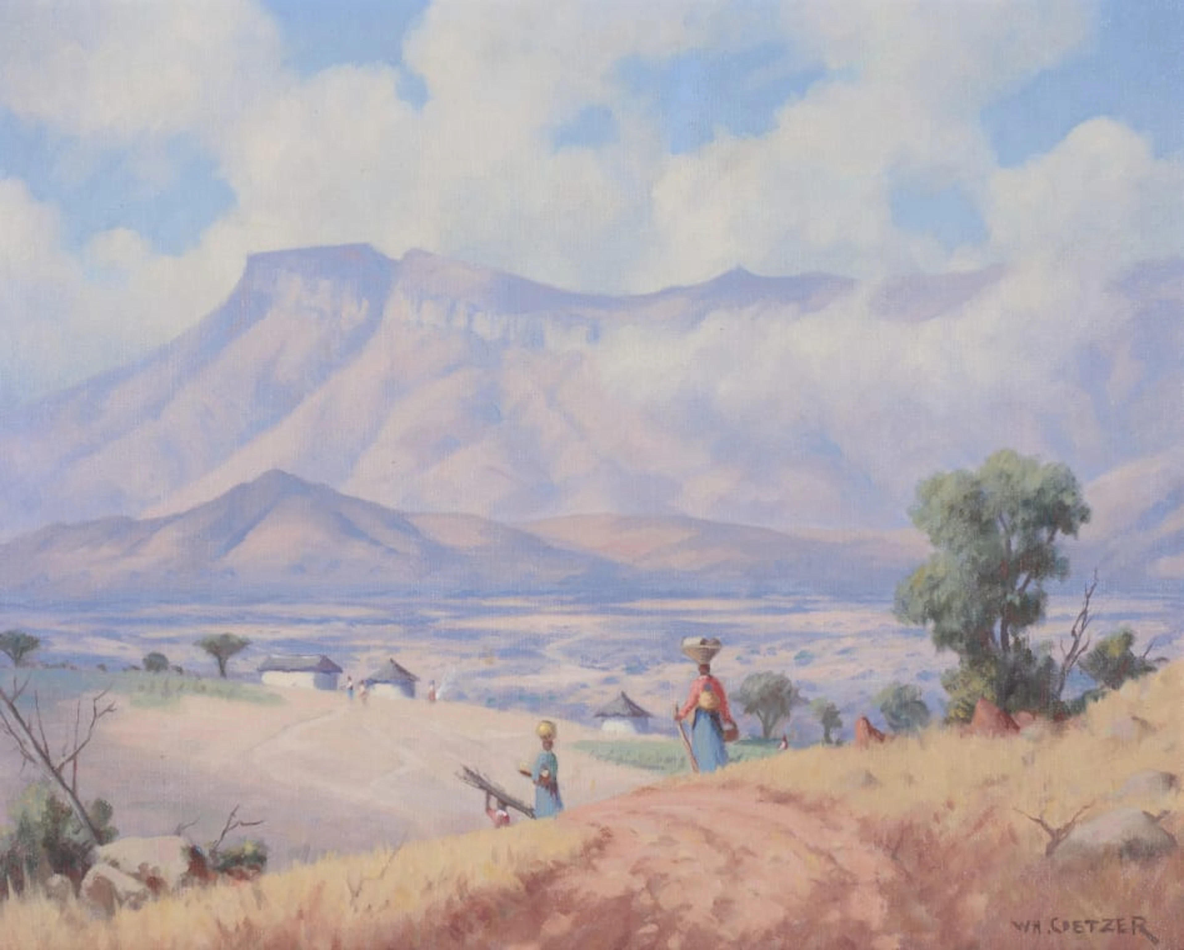 Willem Hermanus Coetzer; Drakensberg vanaf Laeveld/Drakensberg from Lowveld