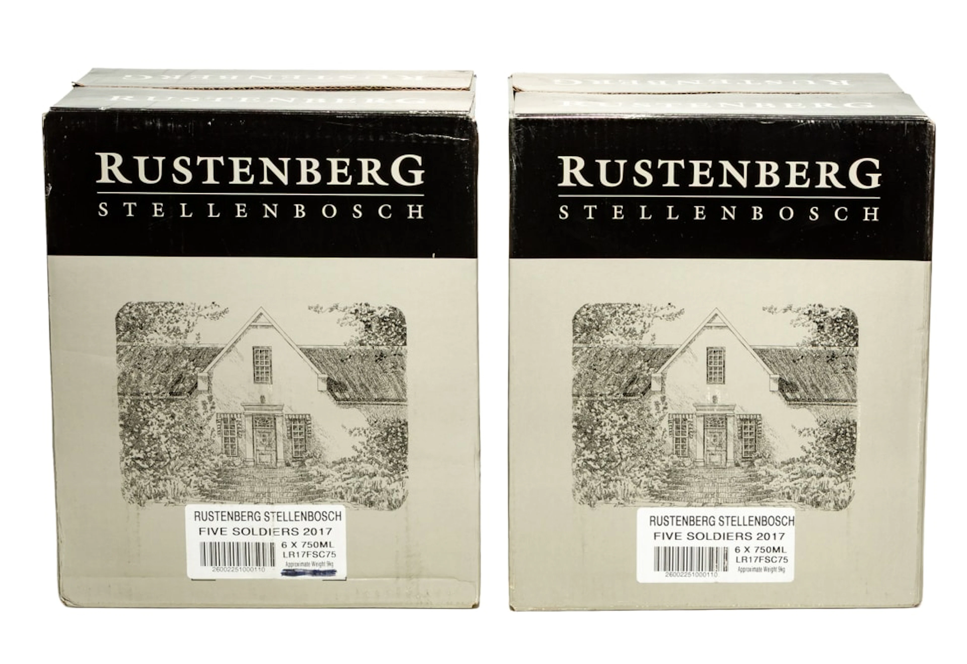 Rustenberg; Five Soldiers Chardonnay; 2017; 12 (1 x 12); 750ml