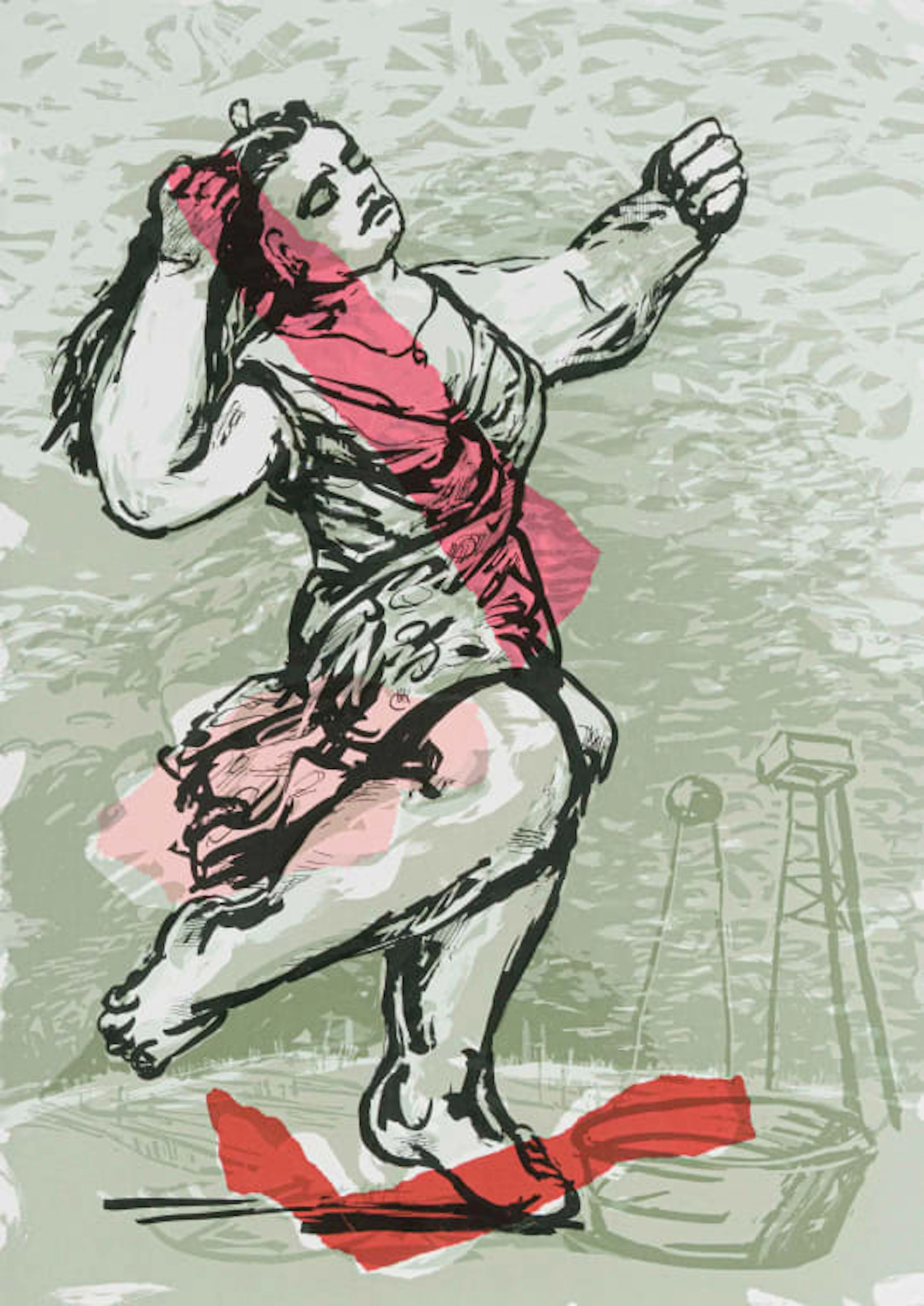 William Kentridge; Dancer in Red Sash
