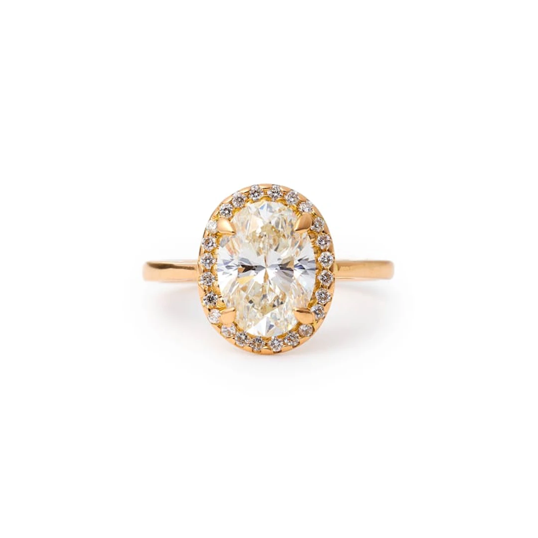 Diamond halo ring