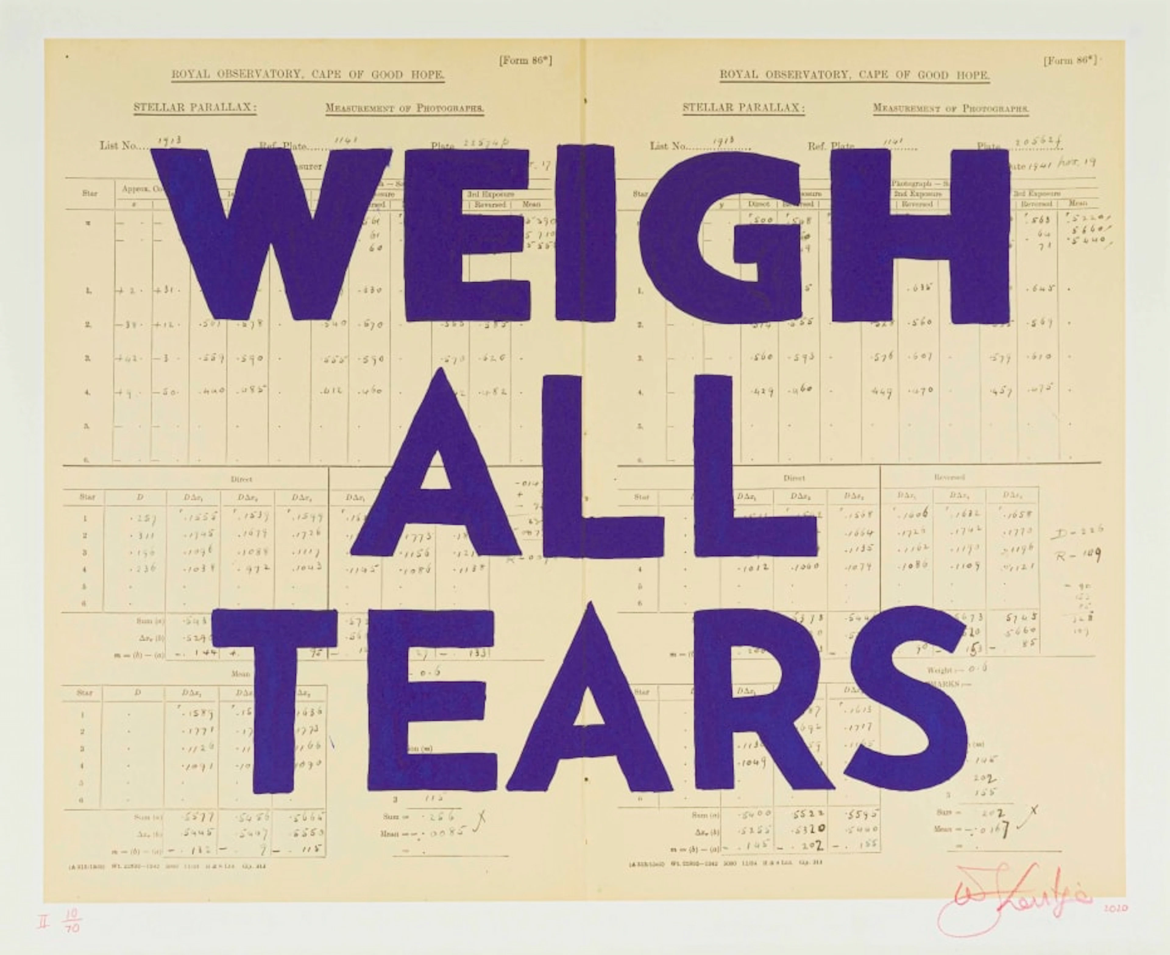 William Kentridge; Weigh All Tears