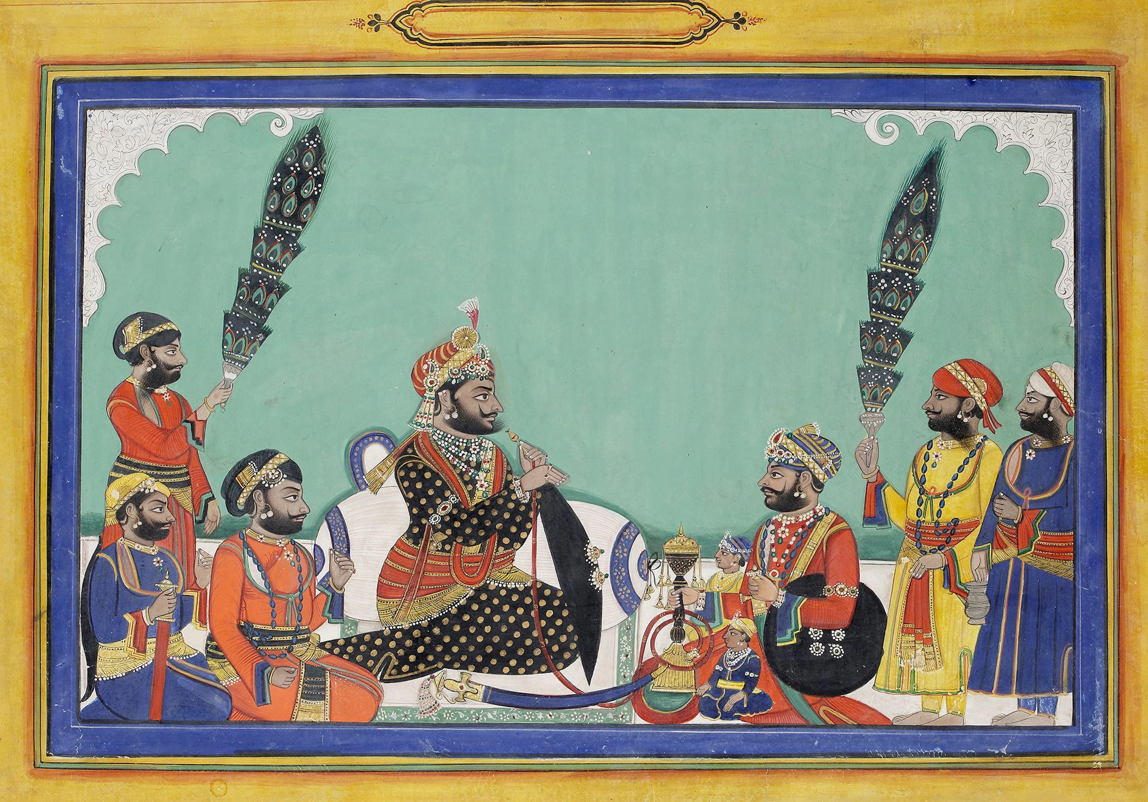 MAHARANA SARUP SINGH (1842-61) IN AUDIENCE WITH HIS COURTIERS, UDAIPUR