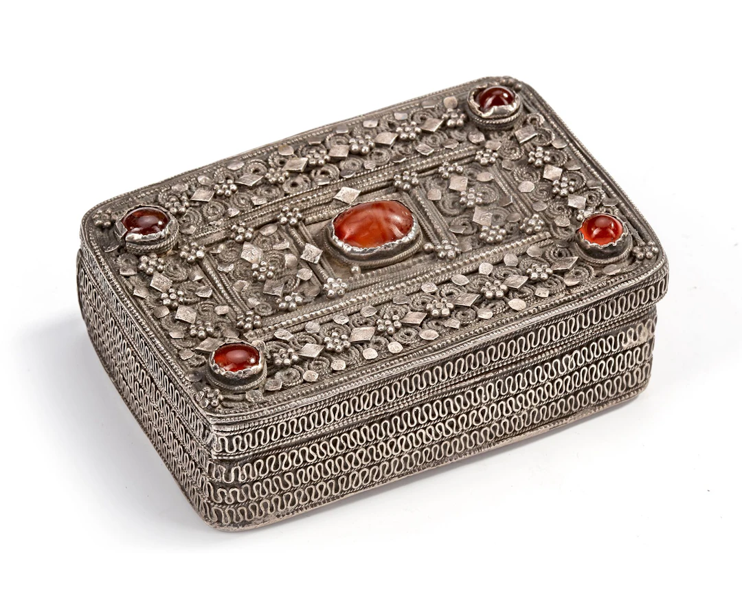 A SILVER BOX, YEMEN, 19TH CENTURY