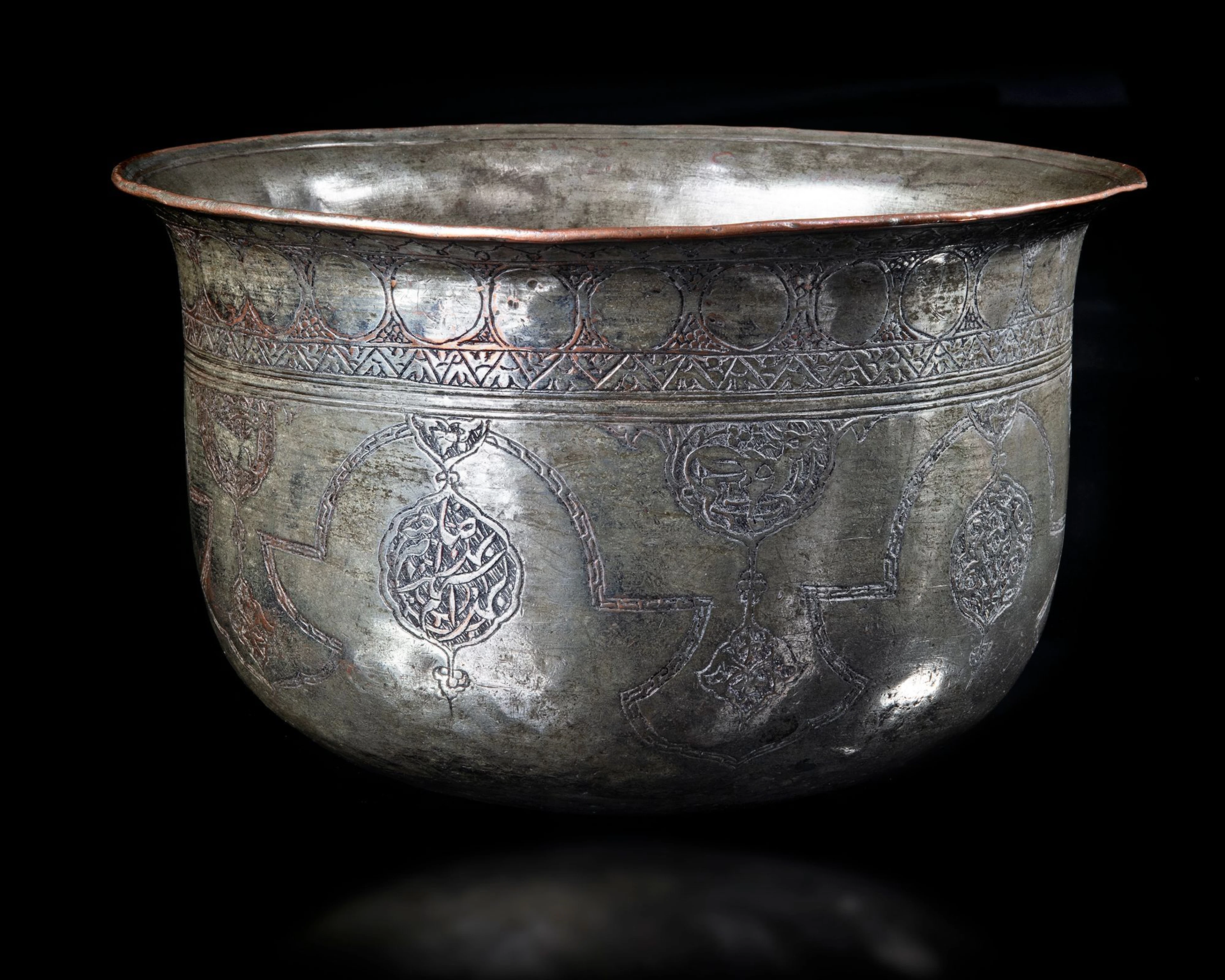 A SAFAVID TINNED-COPPER BOWL, PERSIA 16TH CENTURY