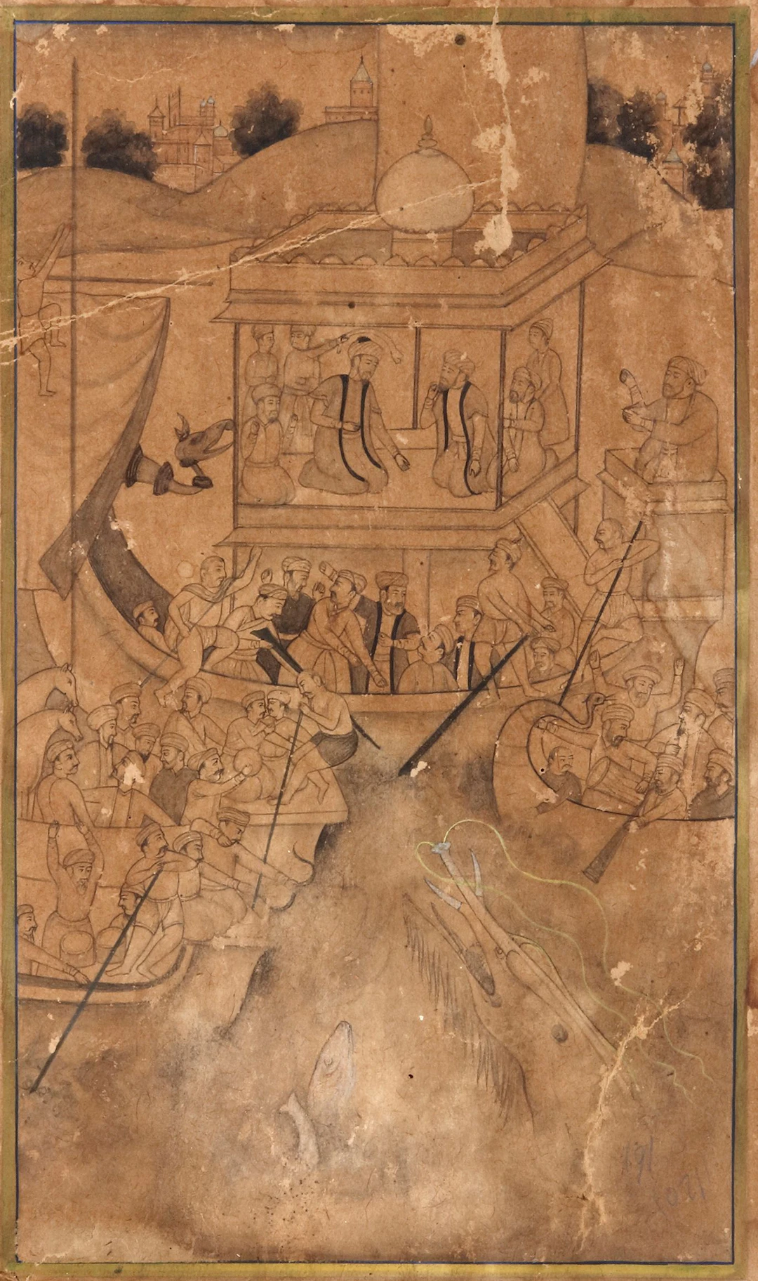 A MUGHAL RIVER PROCESSION SCENE, INDIA, 18TH CENTURY