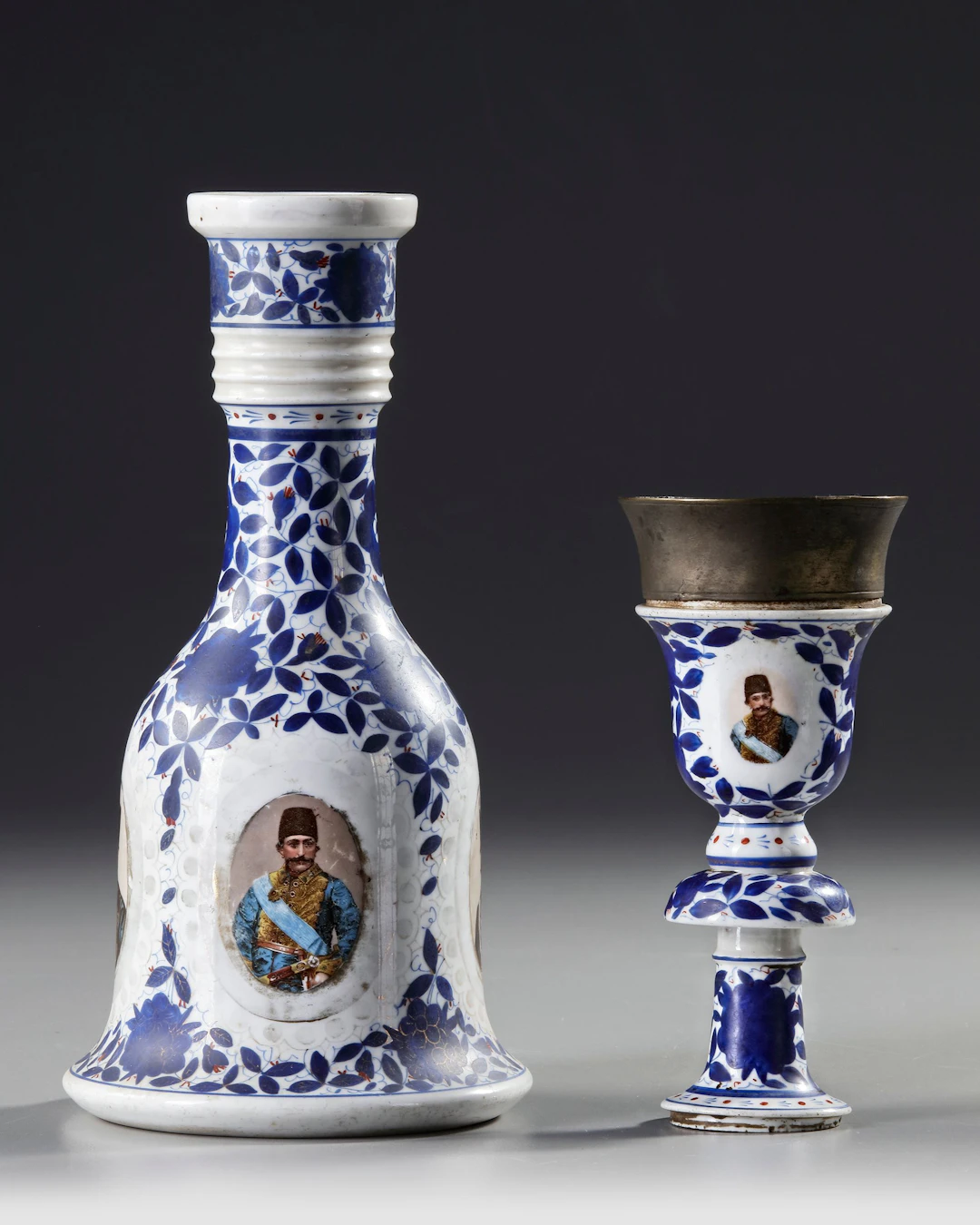 A QAJAR QALYAN SET, LATE 19TH-EARLY 20TH CENTURY