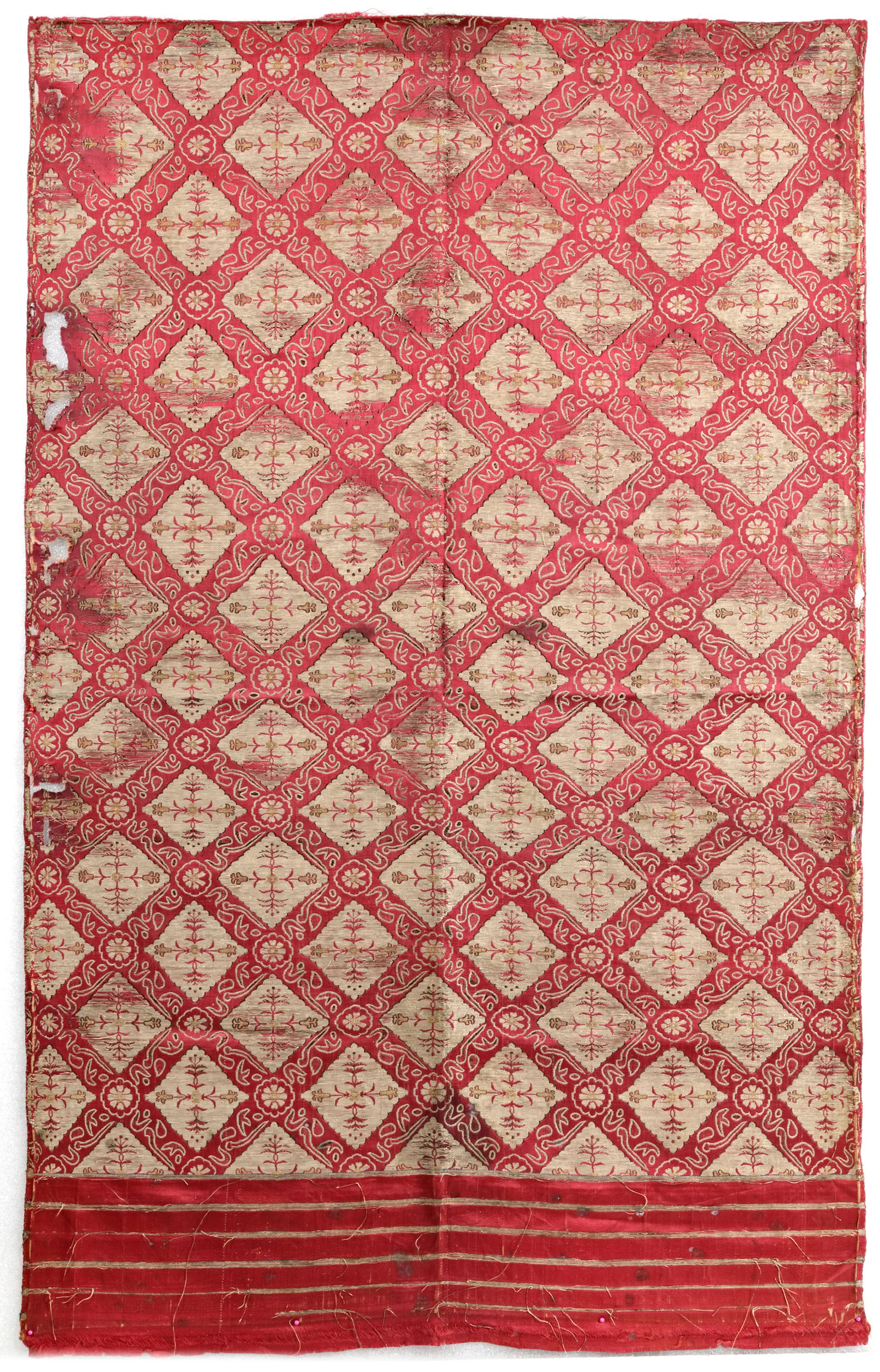 AN OTTOMAN SILK AND METAL-THREAD KEMHA FRAGMENT, BURSA TURKEY, 16TH-17TH