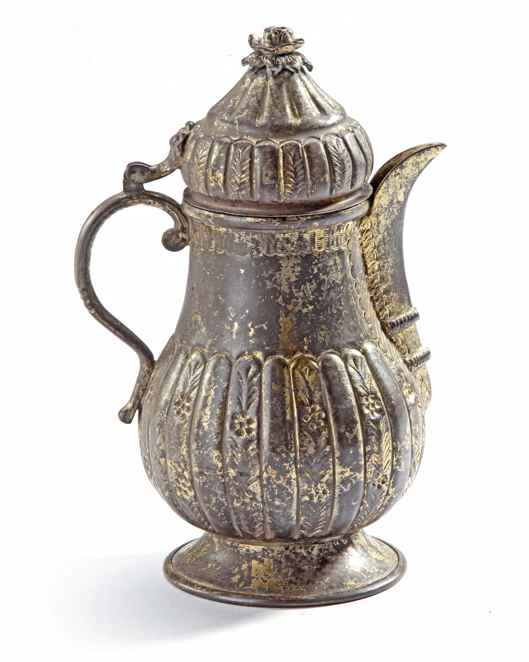 AN OTTOMAN GILT-COPPER TOMBAK JUG, 18TH-19TH CENTURY