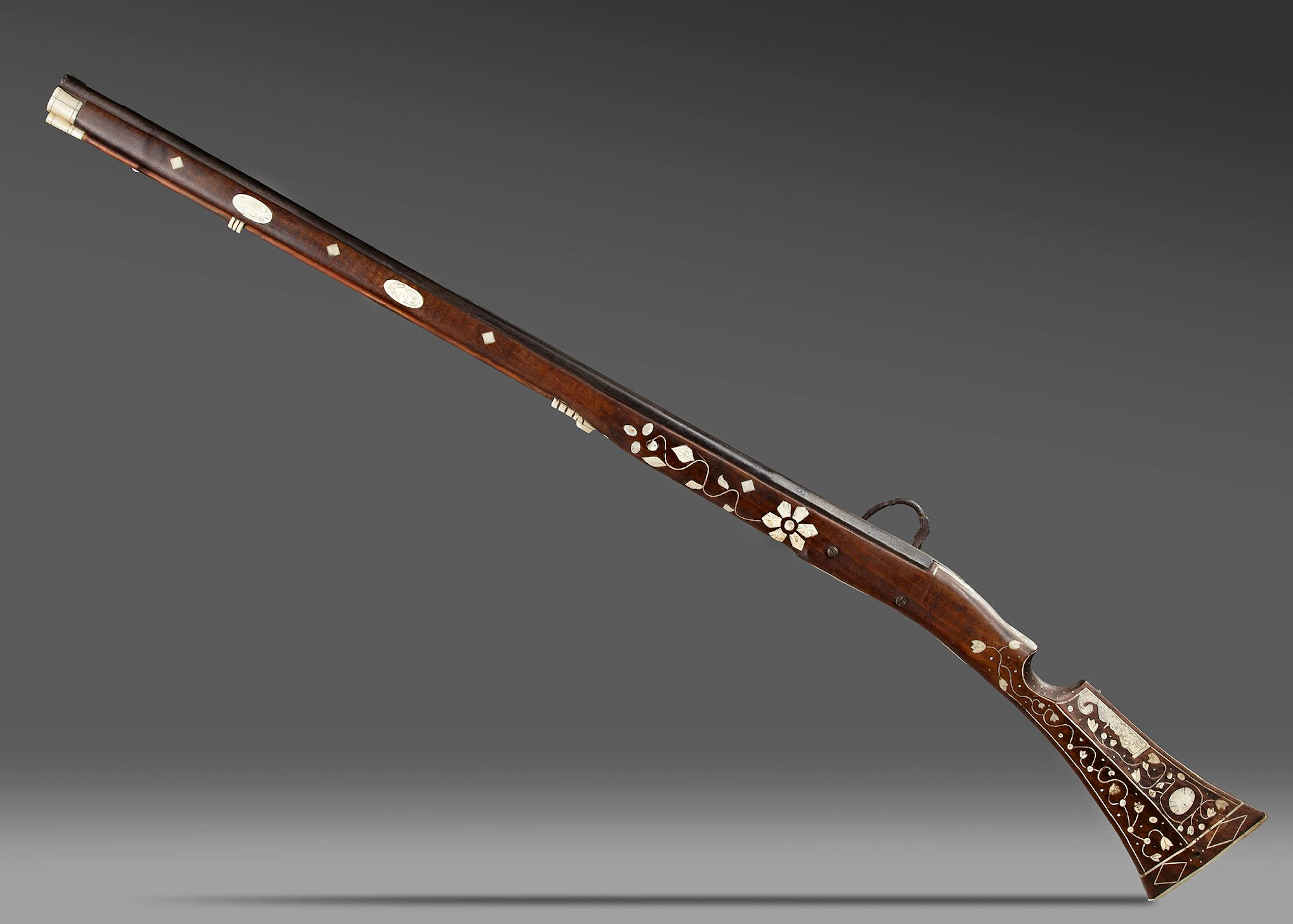 A BONE INLAID MATCHLOCK MUSKET, 19TH-20TH CENTURY