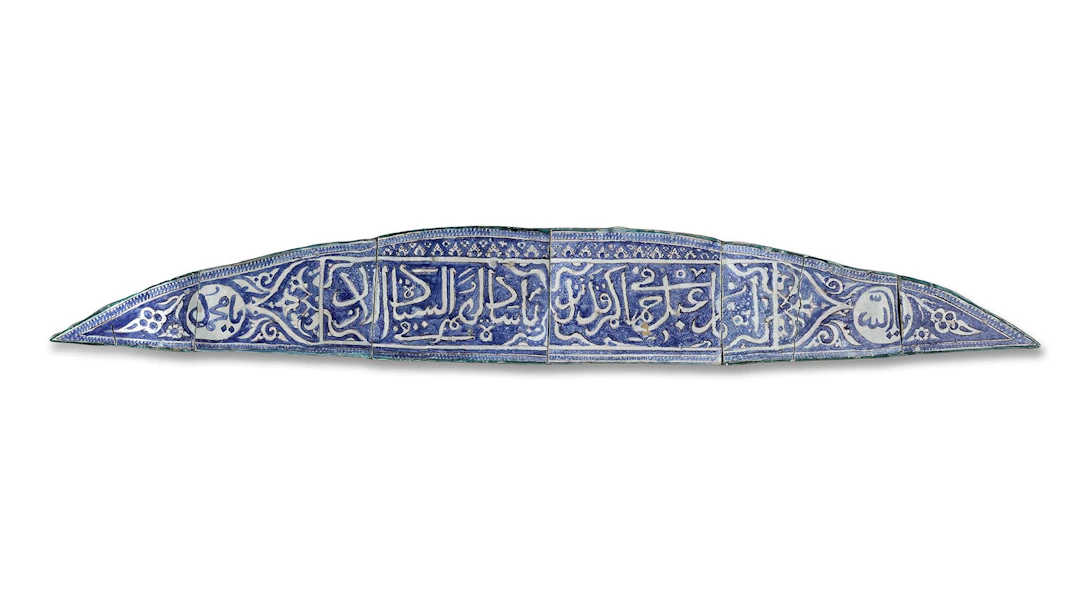 A POTTERY TILES PANEL, CIRCA 1420-50