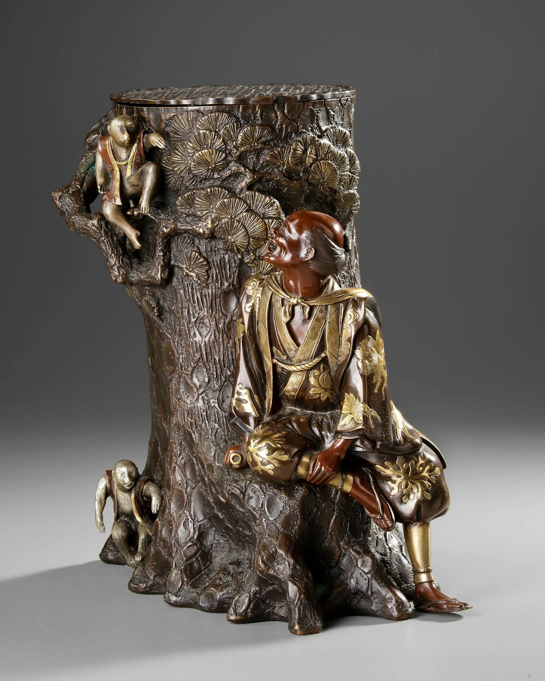 A LARGE JAPANESE BRONZE AND GILT FIGURAL SCULPTURE, MEIJI PERIOD (1868-1912)