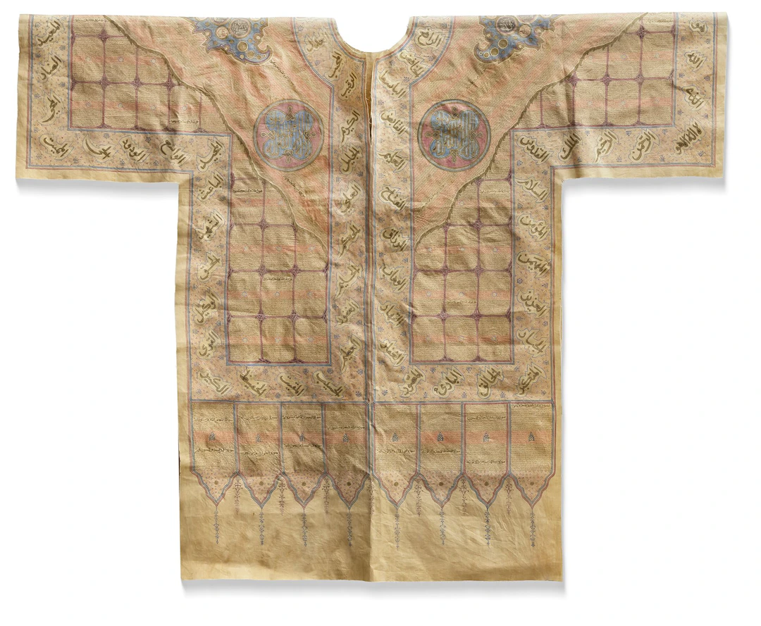 A SULTANATE COTTON TALISMANIC JAMA (SHIRT), INDIA, 18TH CENTURY
