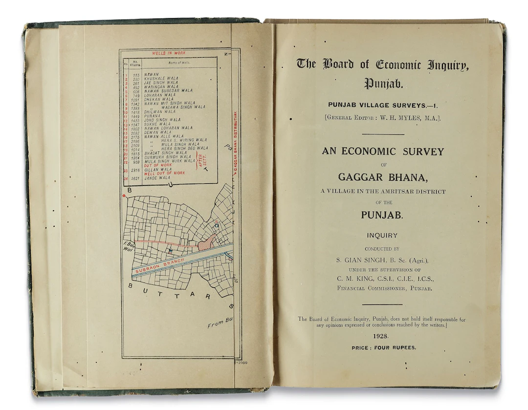 AN ECONOMIC SURVEY OF GAGGAR BHANA, A VILLAGE IN THE AMRITSAR DISTRICT