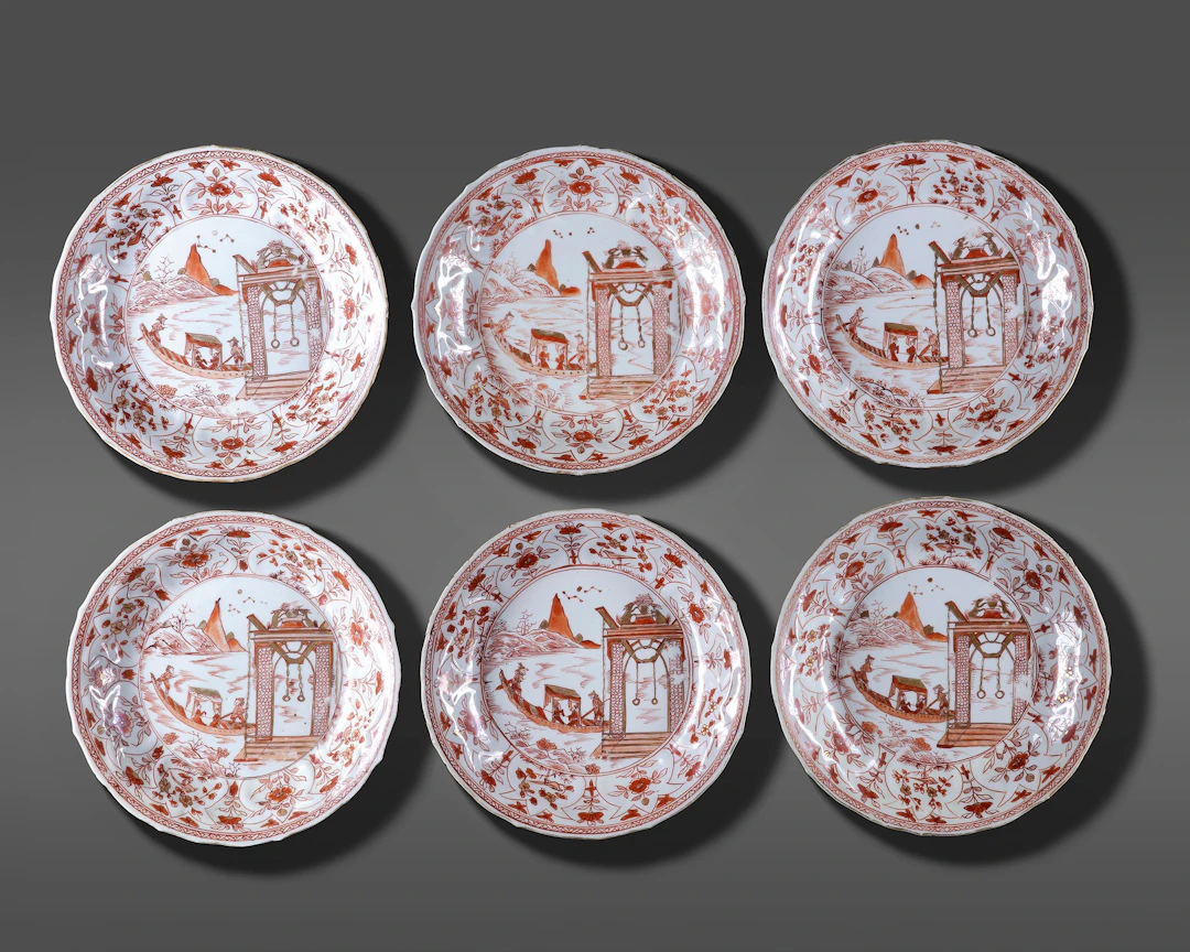 SIX CHINESE ‘MILK AND BLOOD’ PORCELAIN DISHES, KANGXI PERIOD