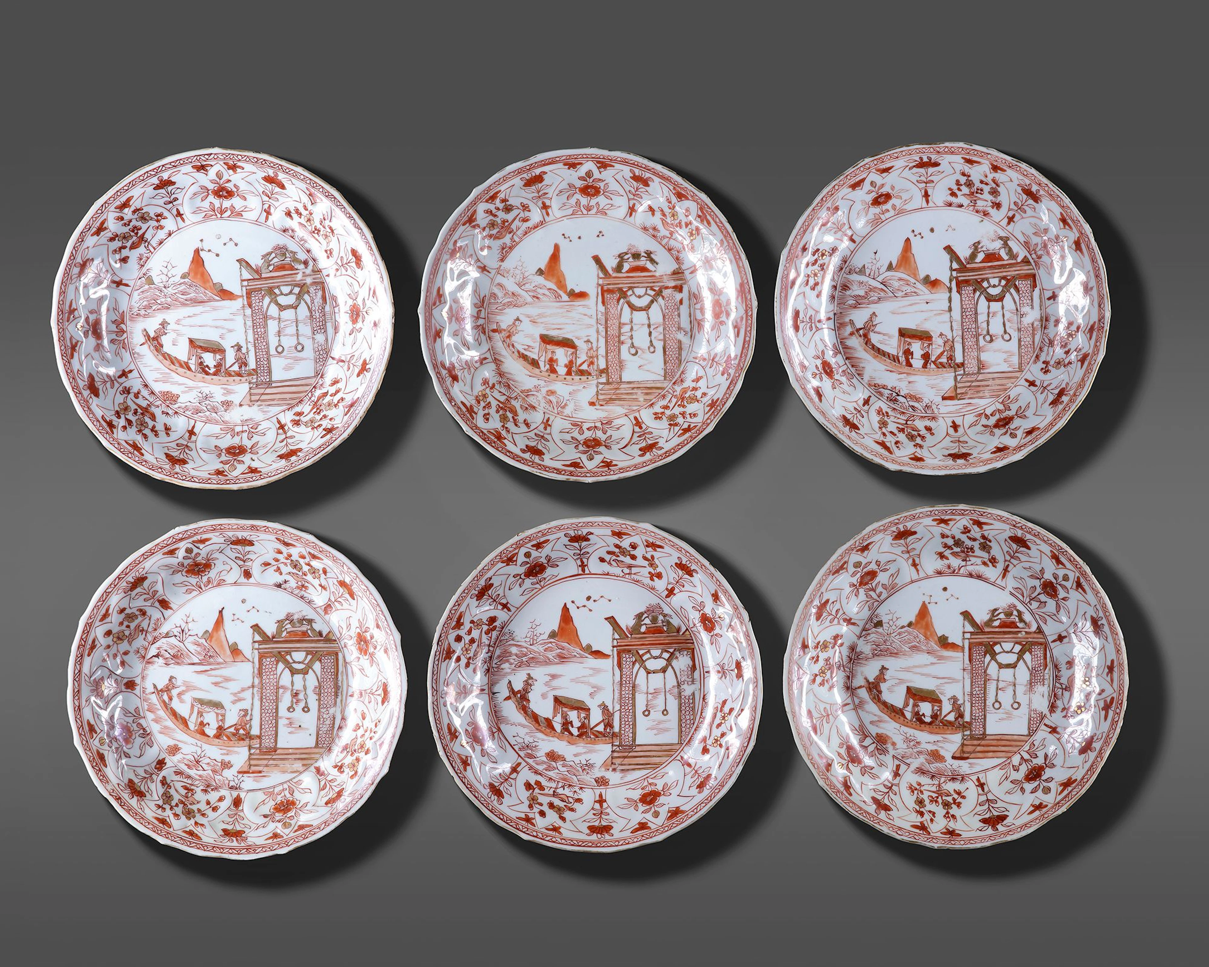 SIX CHINESE ‘MILK AND BLOOD’ PORCELAIN DISHES, KANGXI PERIOD