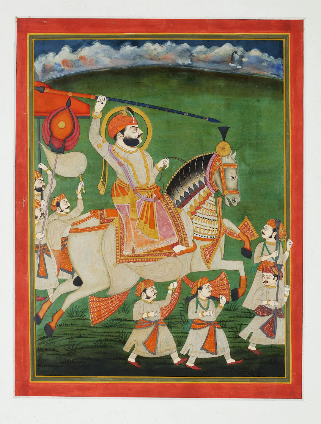 AN EQUESTRIAN PORTRAIT OF MAHARAJA MAN SINGH OF JODHPUR, RAJASTHAN