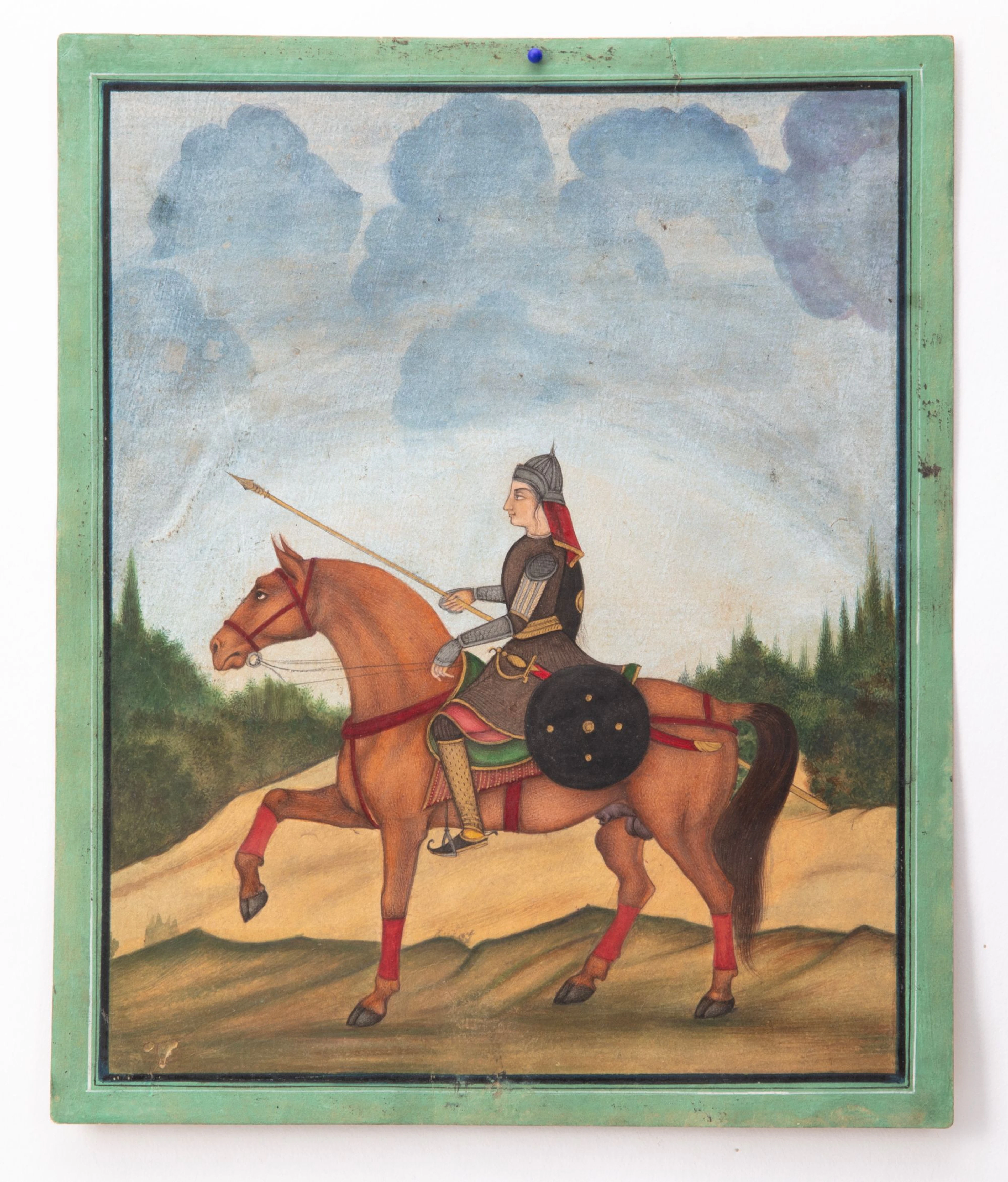 A SIKH SOLDIER SEATED ON A HORSE COMPANY SCHOOL, DELHI, 19TH CENTURY