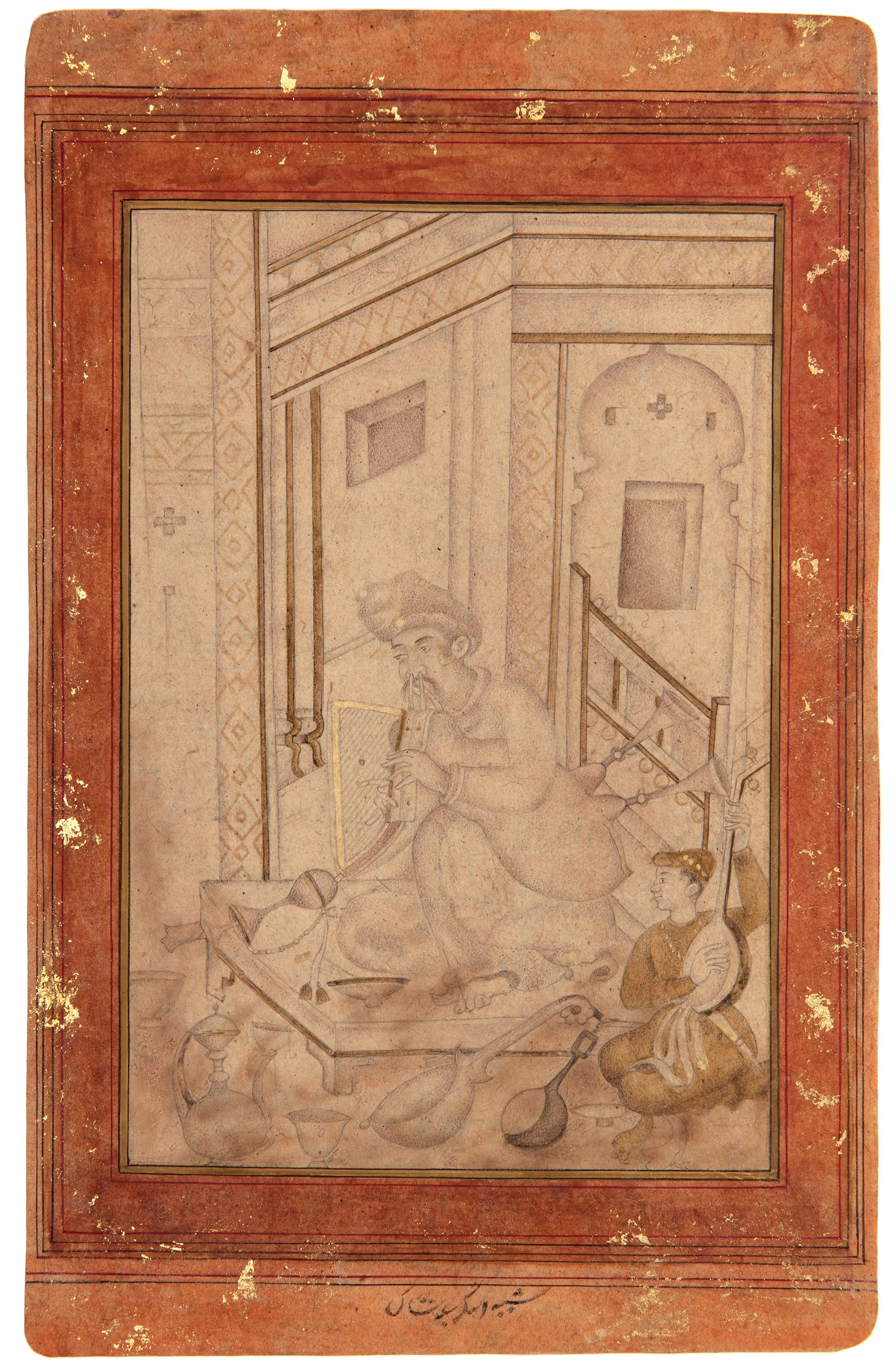 A PAINTING, MUSICIANS DOING RIAZ (PRACTICE), NORTH INDIA, 19TH CENTURY