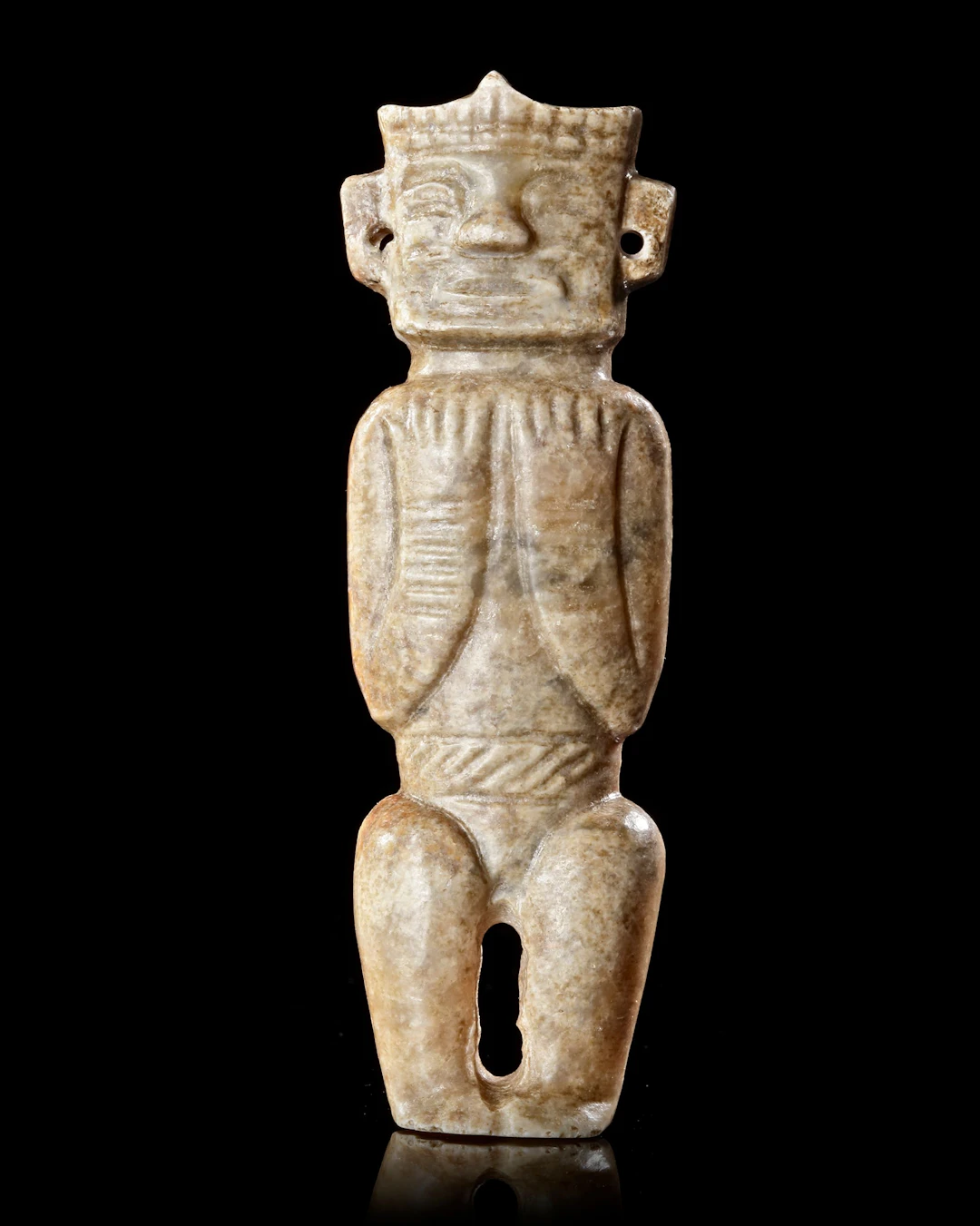 A LINGJIATAN JADE HUMAN FIGURE, CHINA, NEOLITHIC PERIOD (CIRCA 3300–2600 BC)