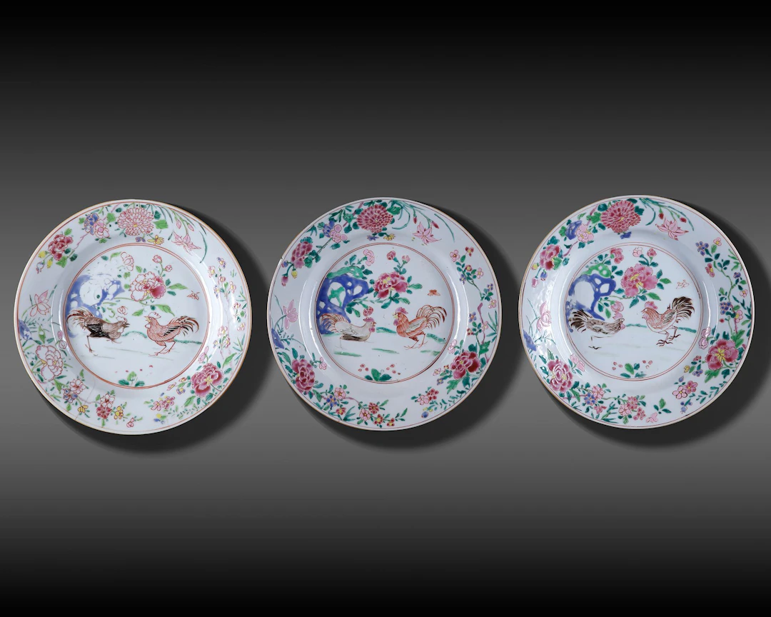 THREE CHINESE FAMILLE ROSE PORCELAIN DISHES, 18TH CENTURY