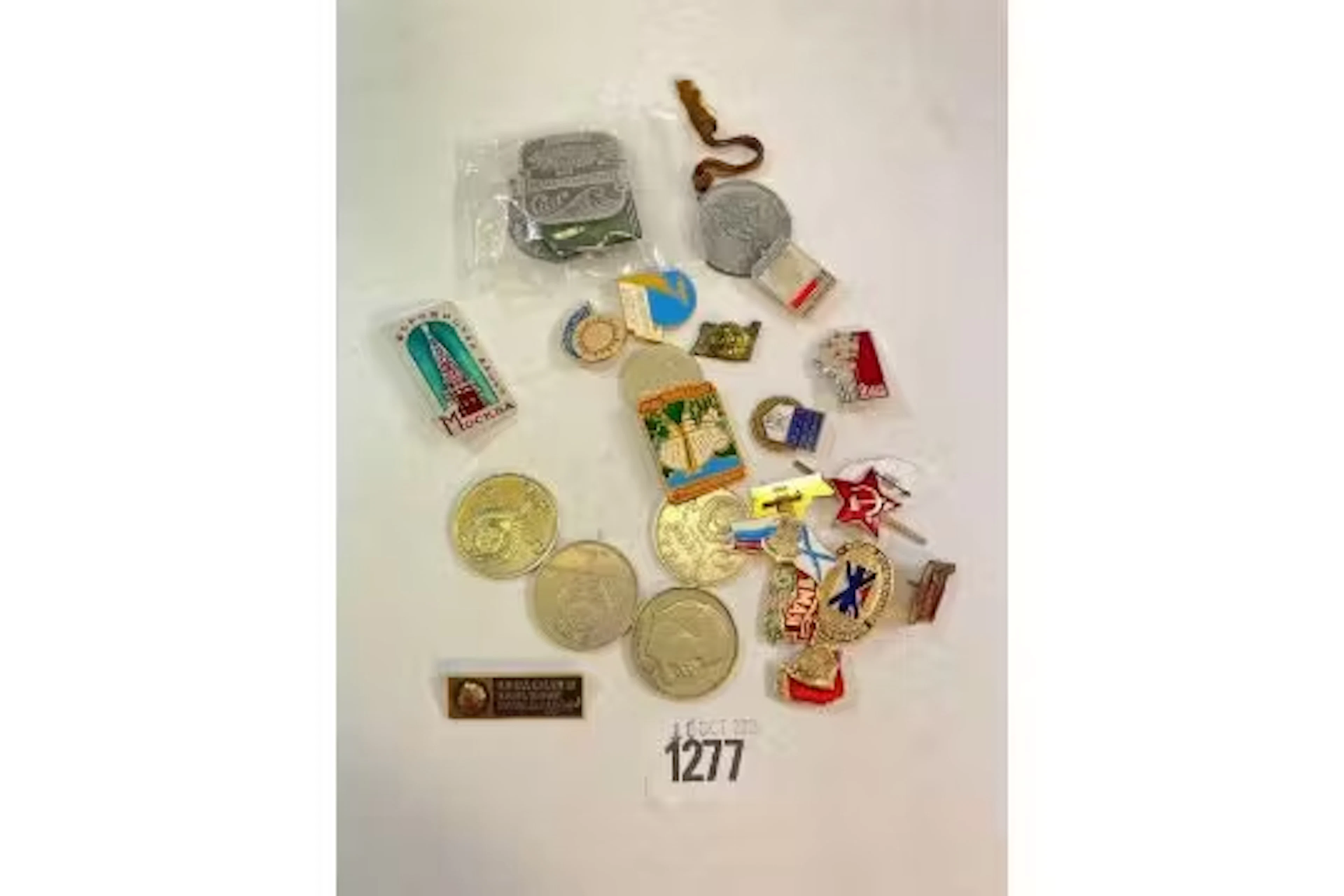 Russian coins, badges