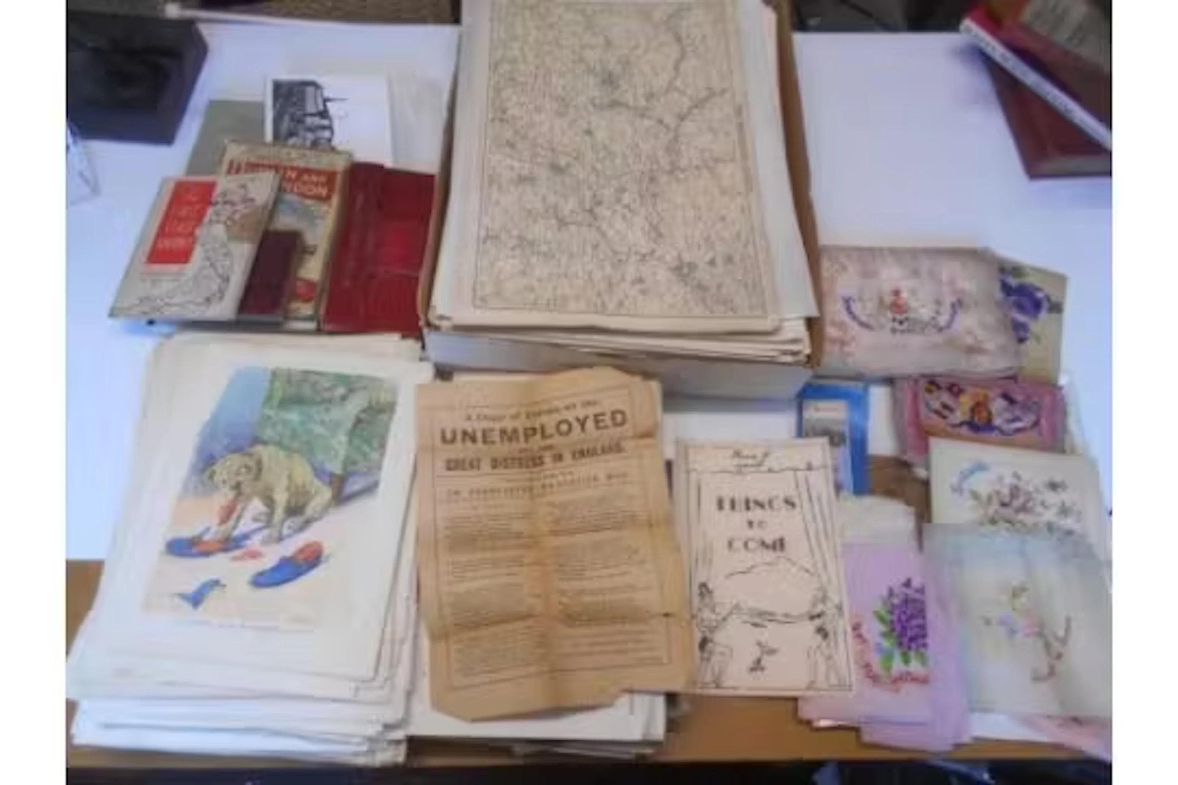 EPHEMERA 2 boxes, incl. prints, maps, theatre programmes, military