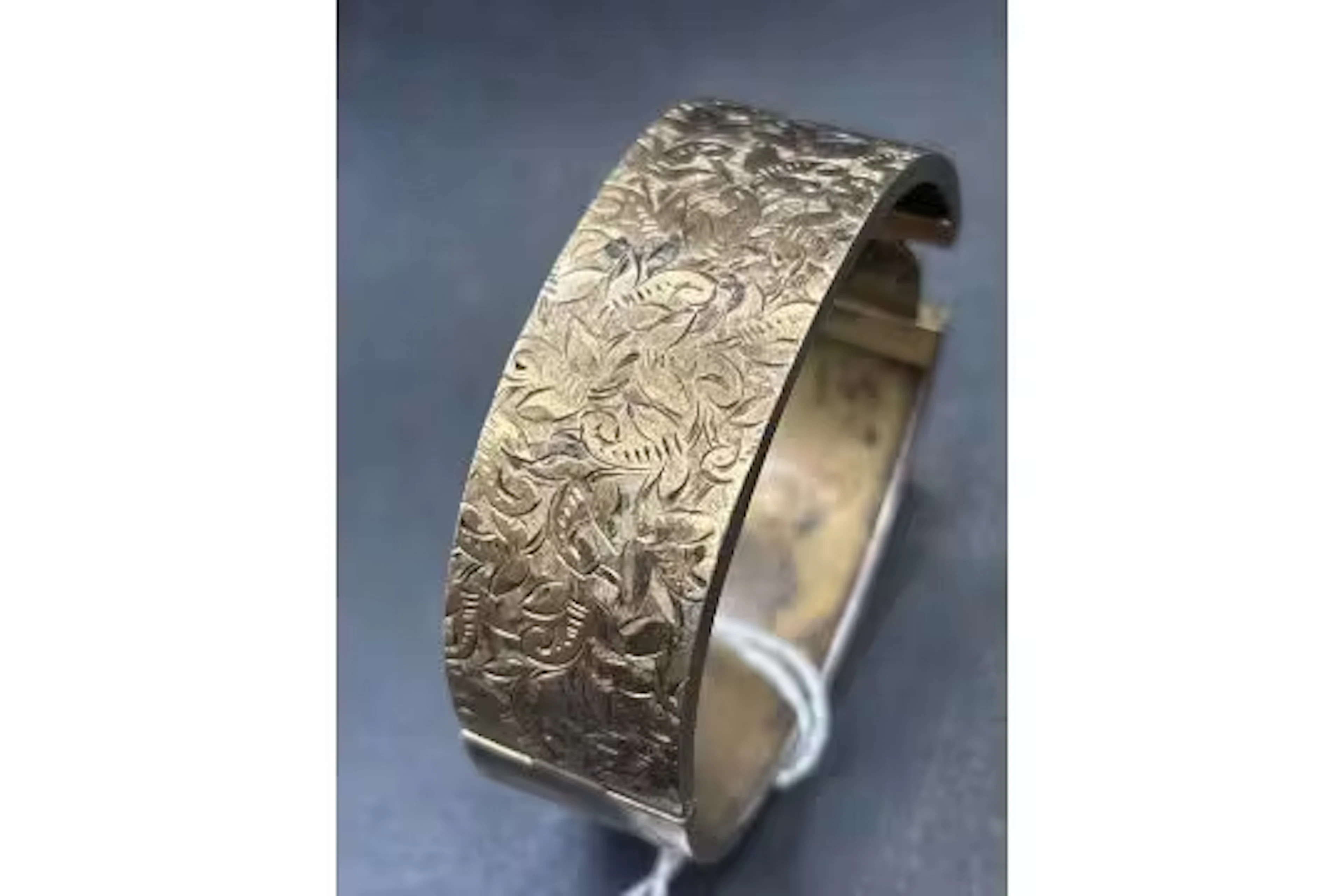 A Victorian silver gilt bangle 55mm diameter 20 gms